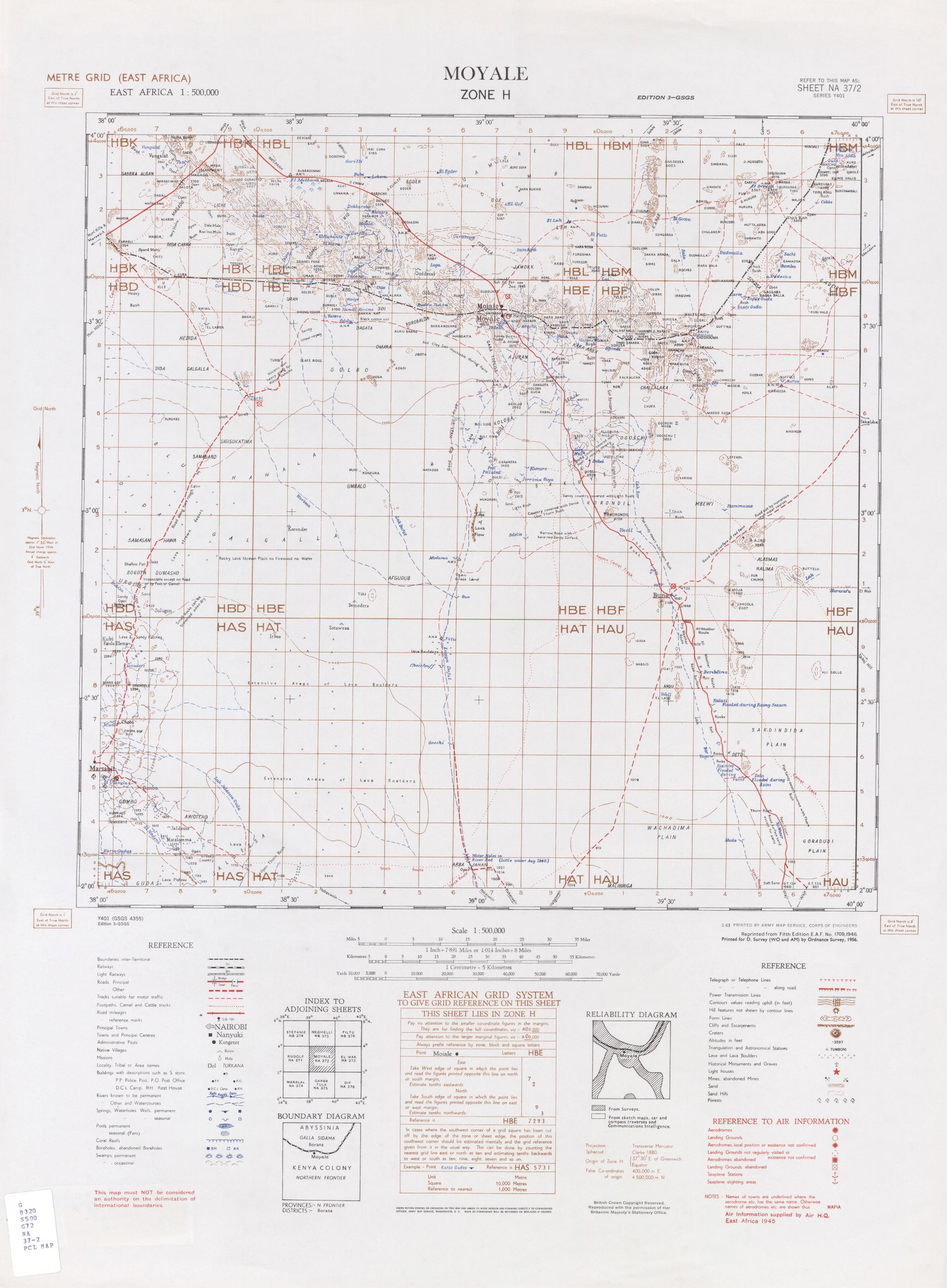 Moyale - Sheet NA 37-2, 1:500,000 (3.7 MB) - East Africa, Serie…