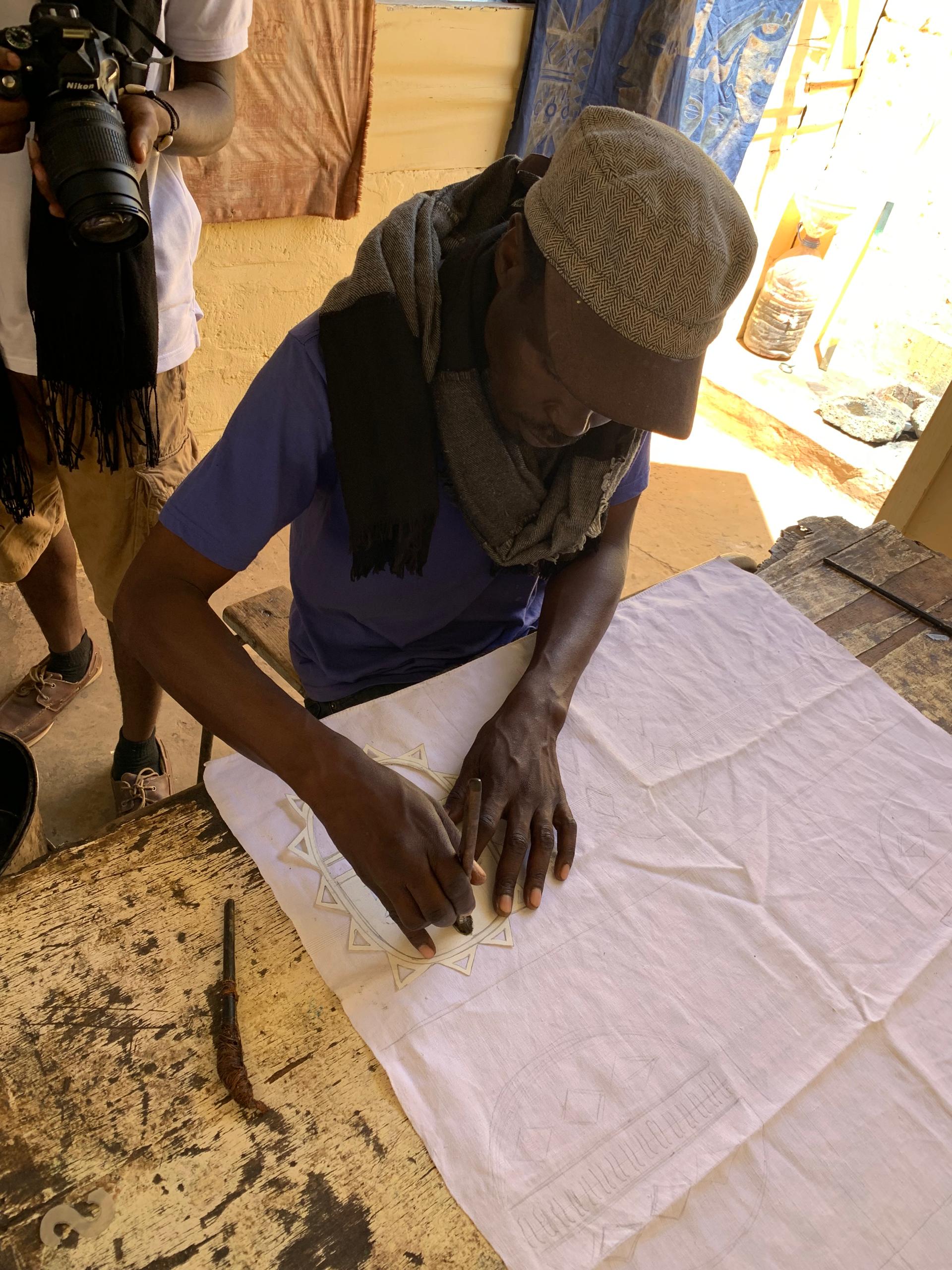 Mask drawing on a loincloth