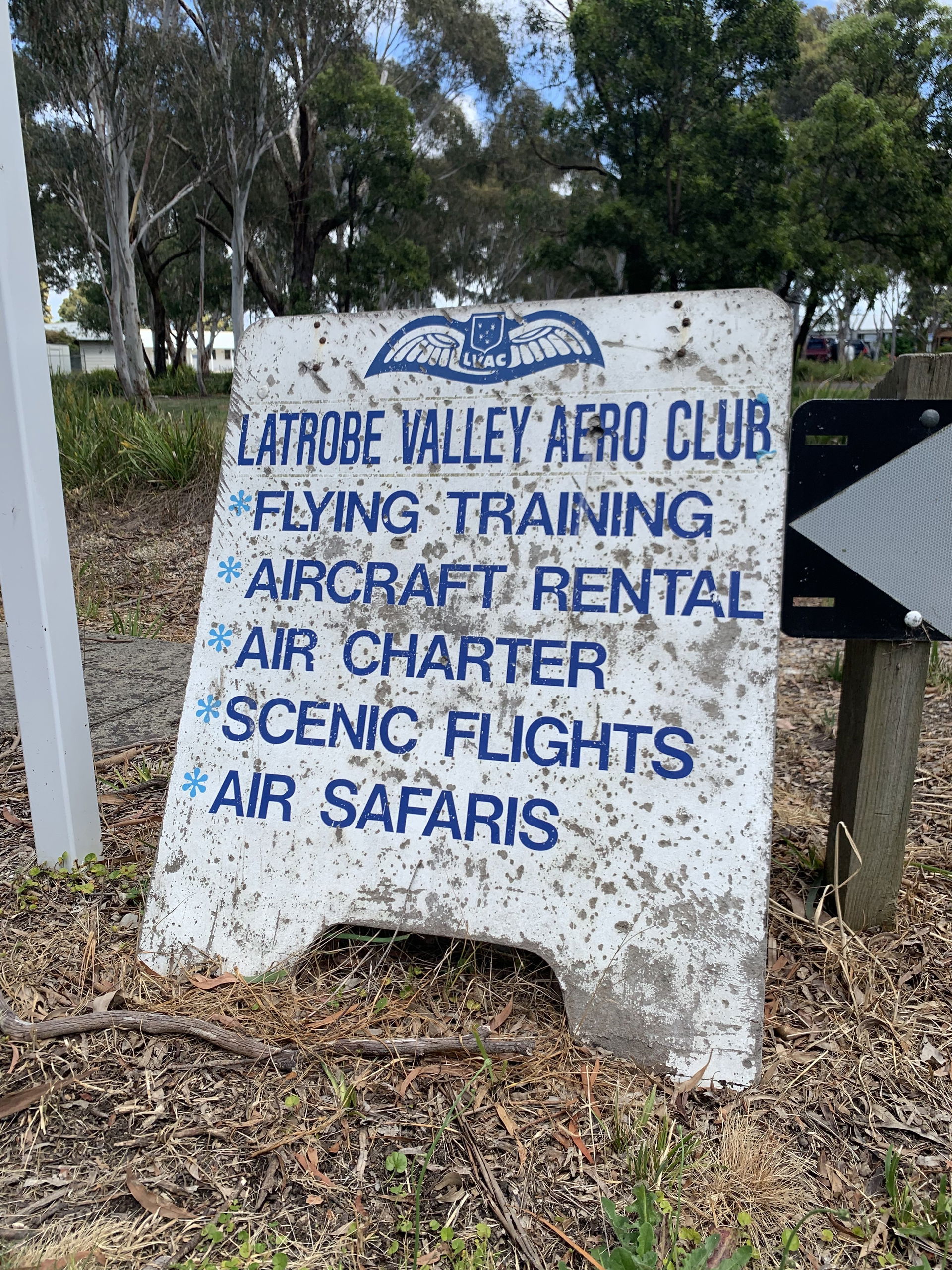 Latrobe Valley Aero Club signage at YLTV
