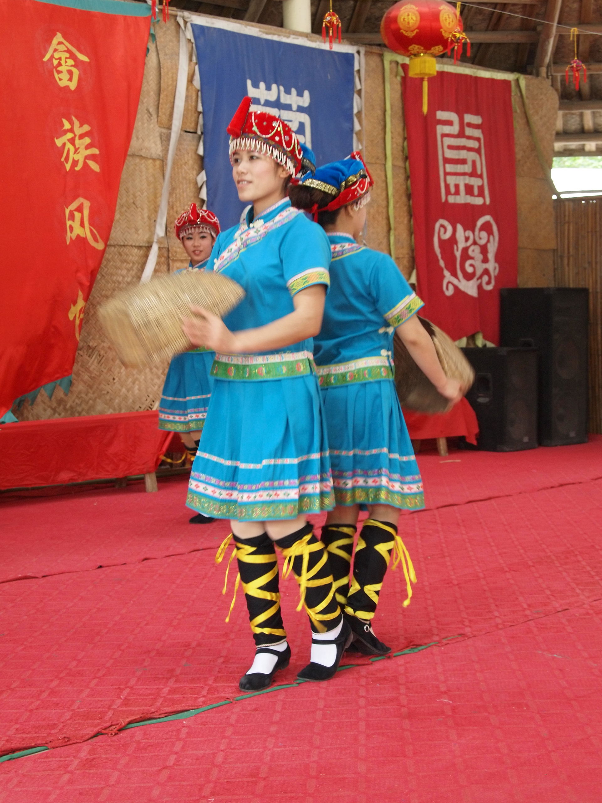 She people (畲族) traditional dance performance in Huanglongyan, …