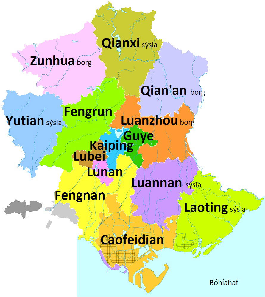Based on the map of Administrative Division Tangshan in Commons…