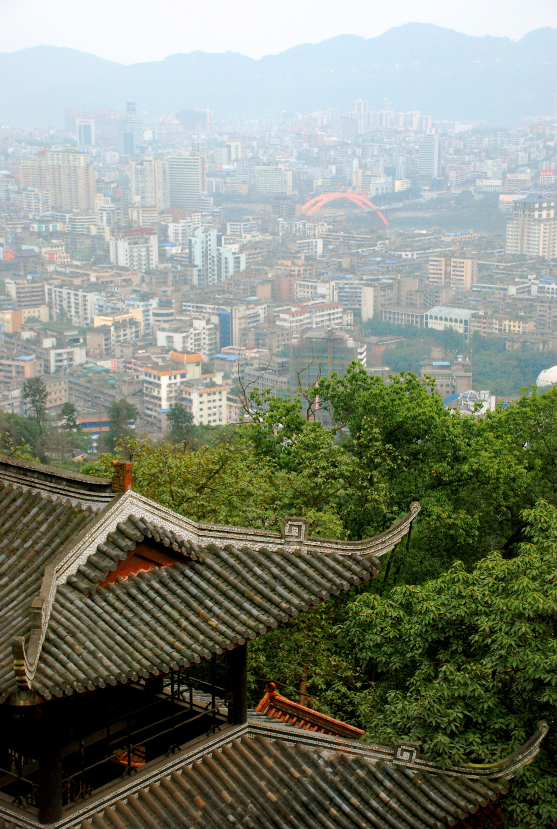 Bird View of Yibin, from Cuiping Mountain.