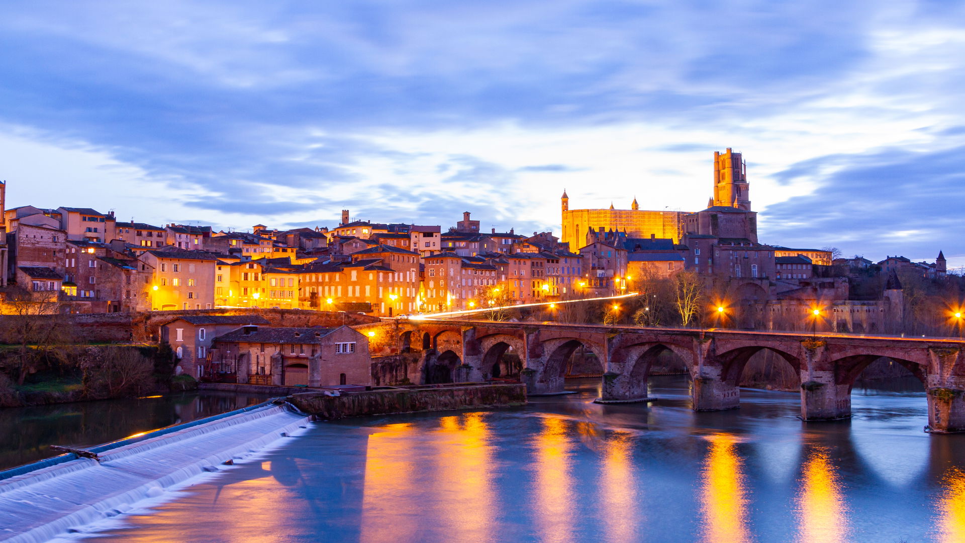 Albi and its Cathedrale at Dusk.