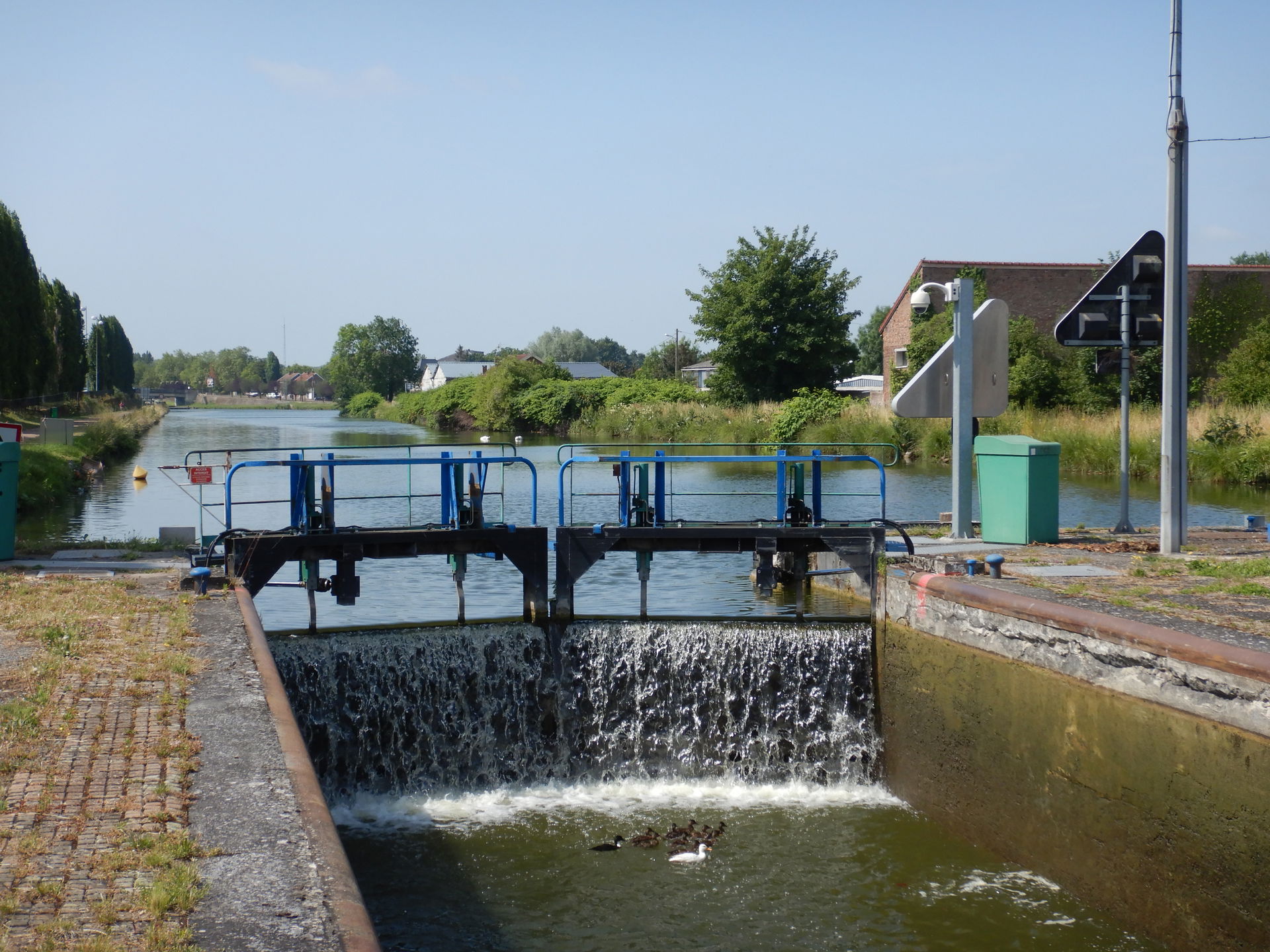 "Selles lock" on the Schelde canal (Escaut), in Cambrai, France