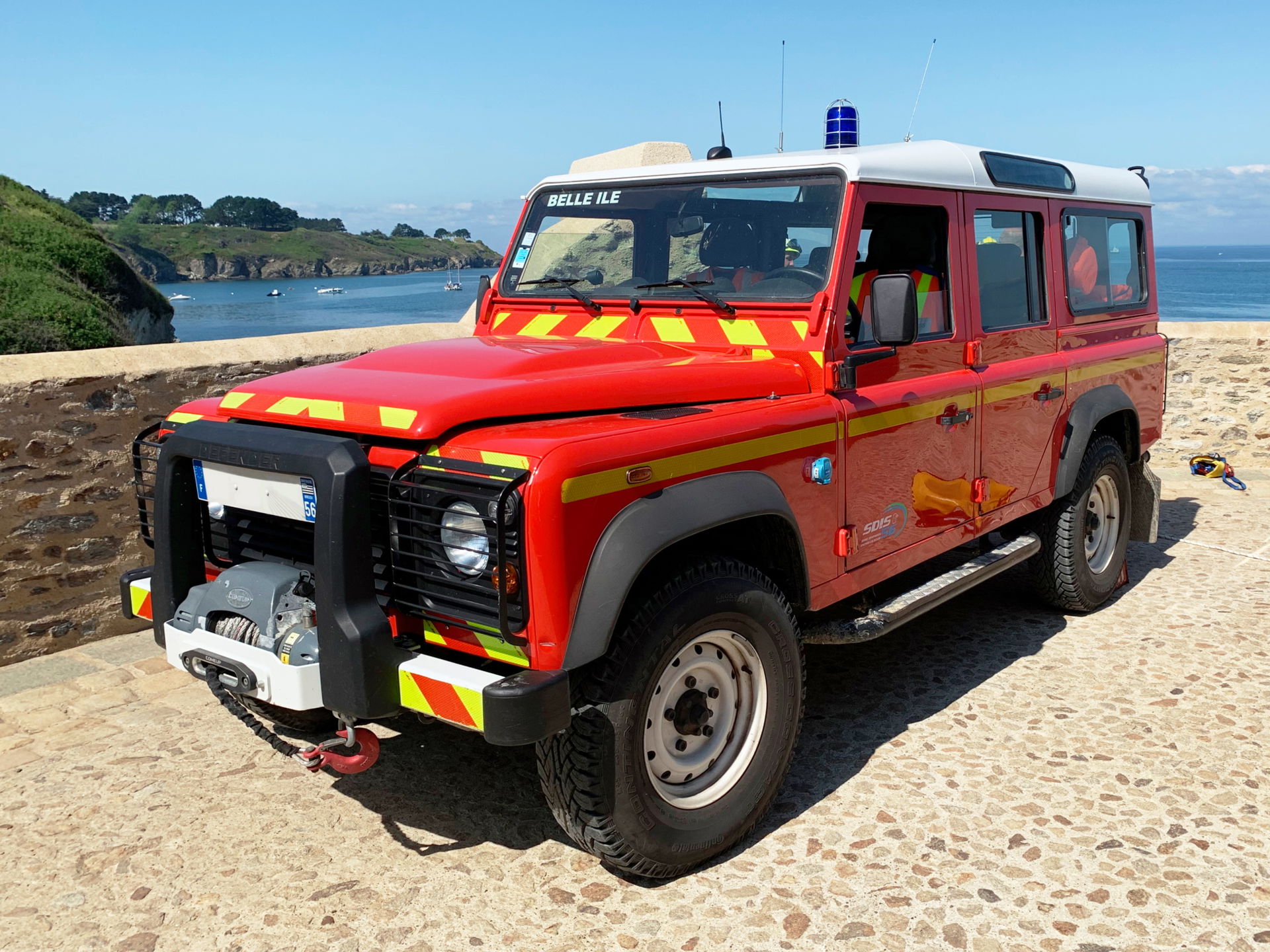 A Land-Rover Defender from SDIS 56-"Centre de Secours Le Palais…