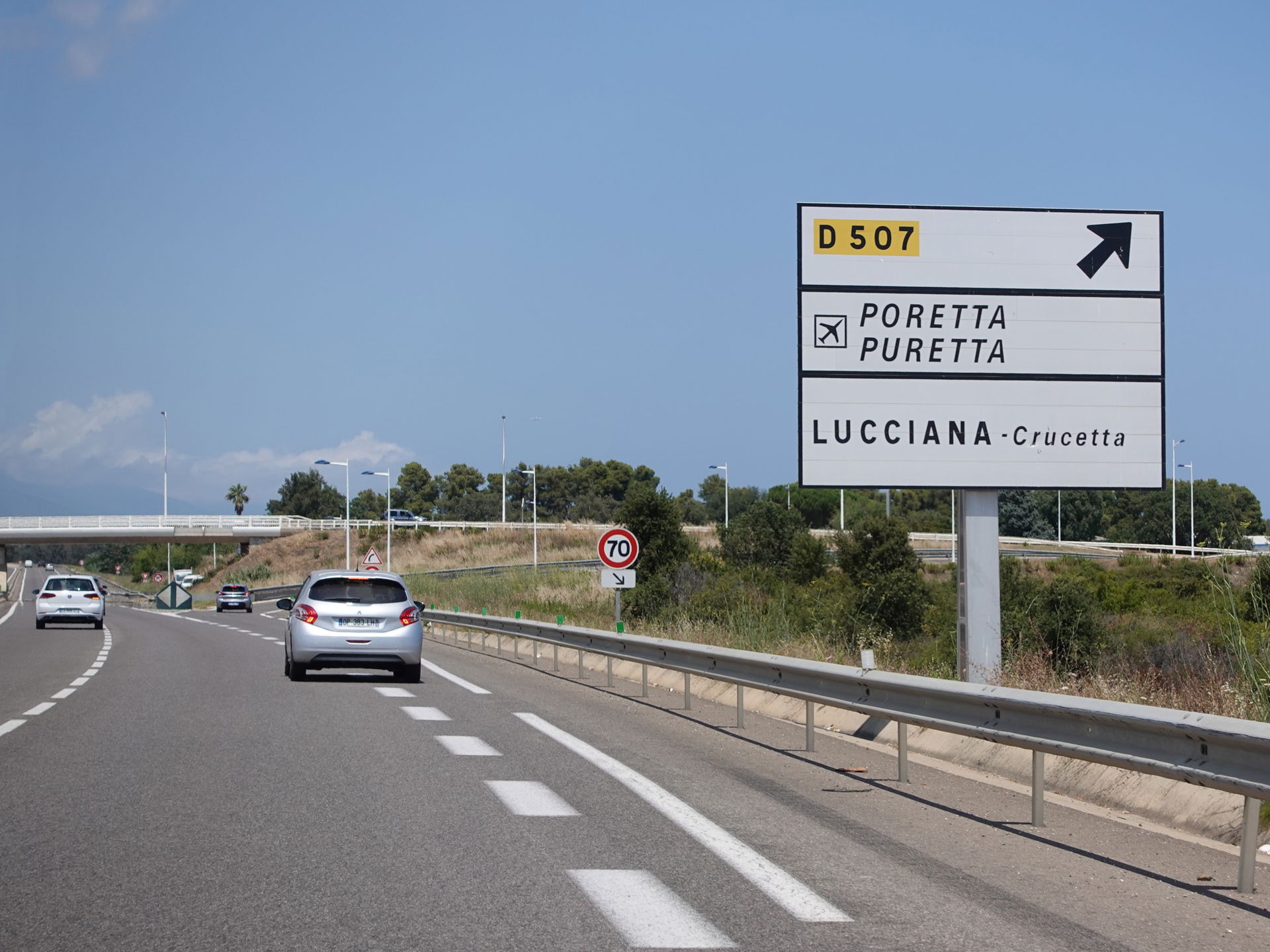 Panneau D31b sortie D 507 Poretta Lucciana-Crucetta, route terr…
