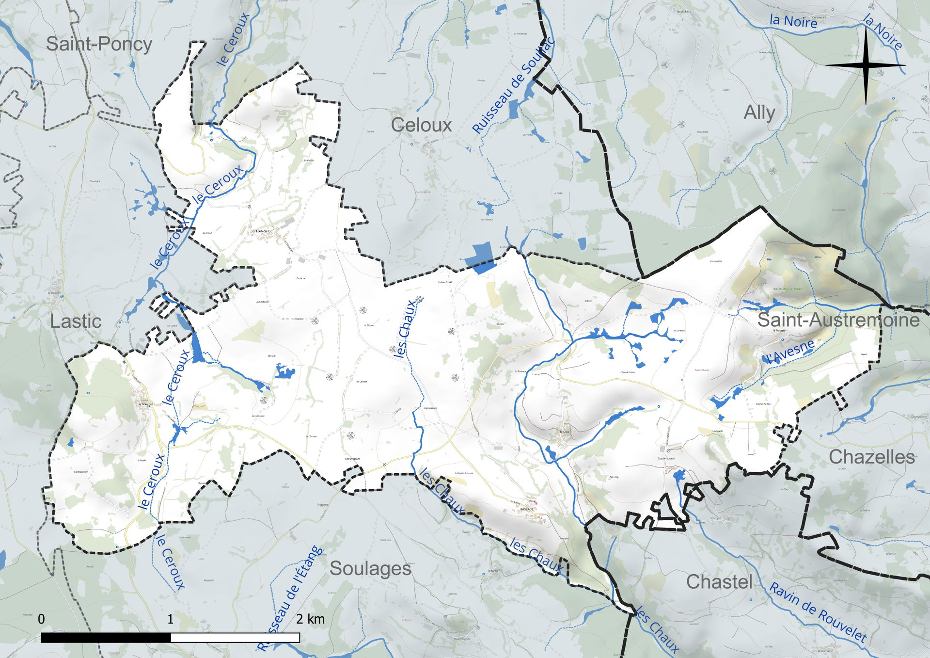 Carte du réseau hydrographique de la commune de la commune de l…
