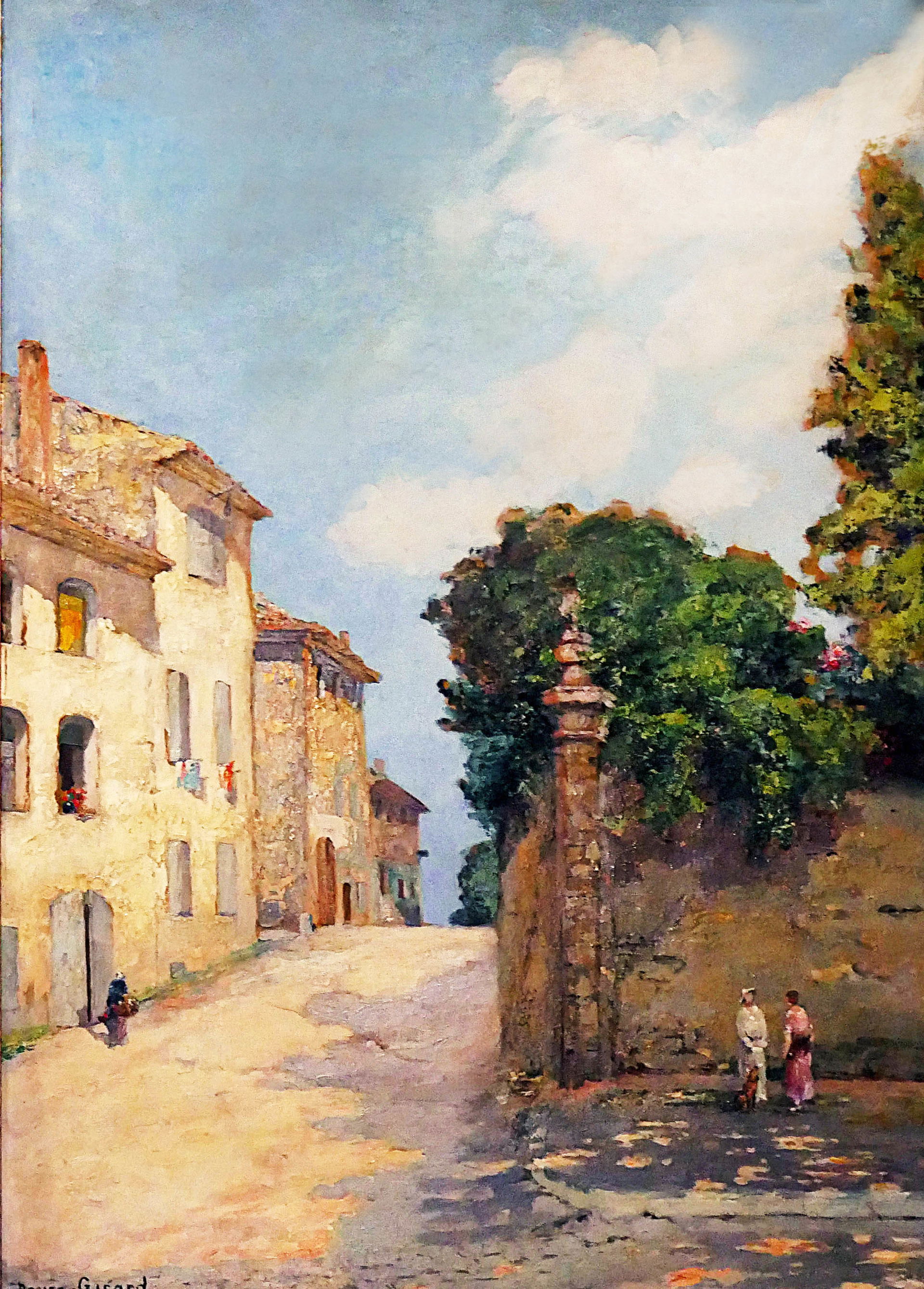 Oil painting on wood by Désiré Girard representing the boulevar…