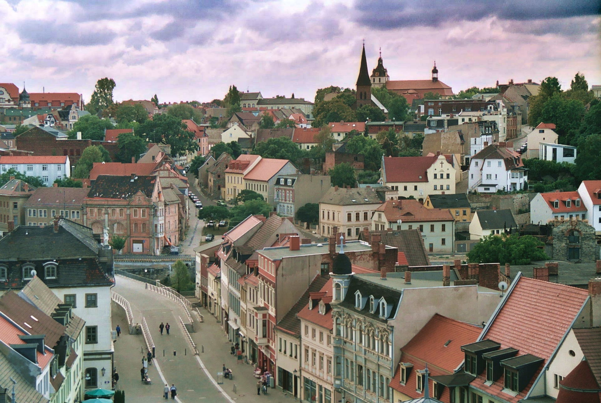 Bernburg (Saale), view from the tower of St. Mary´s Church to t…