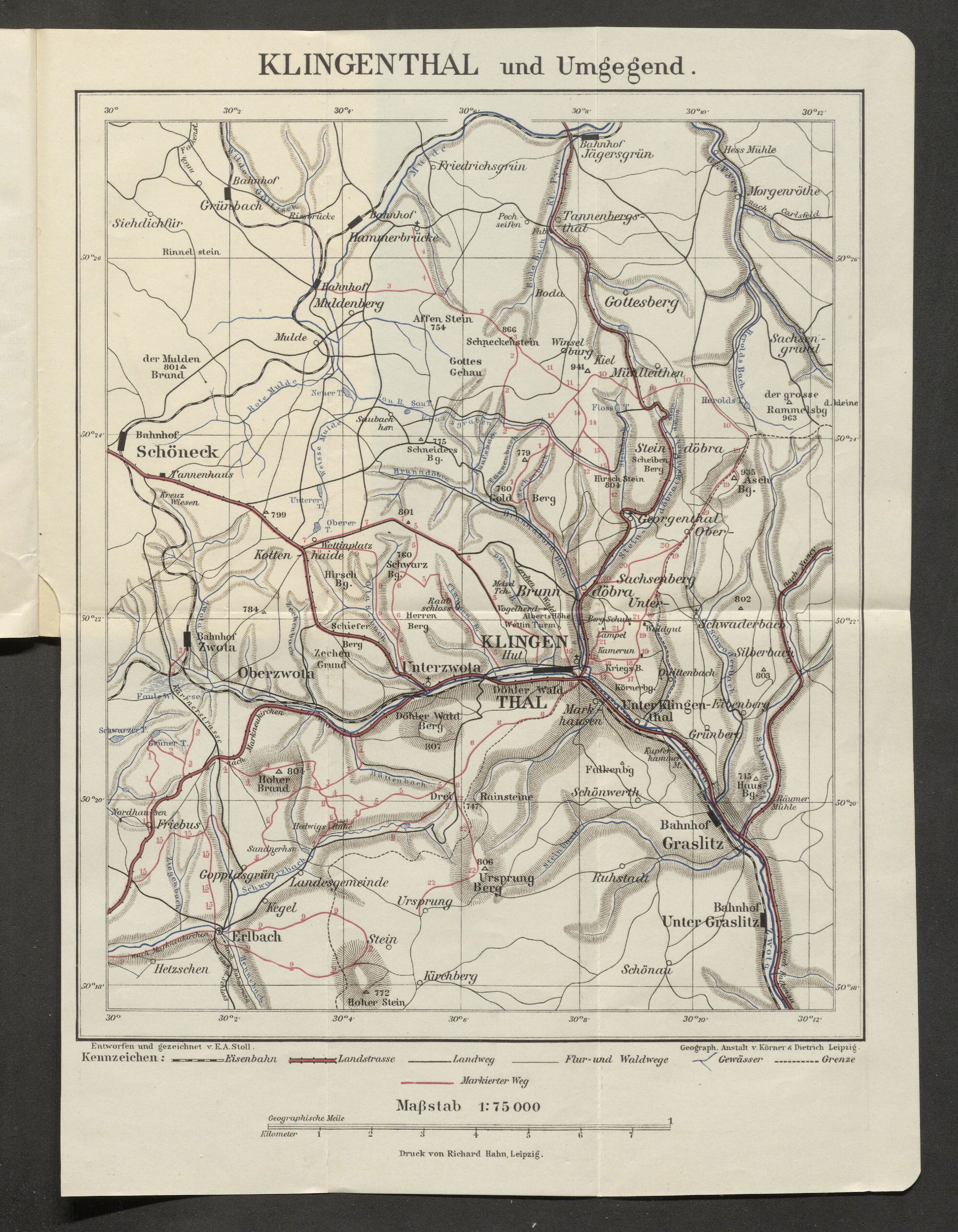 Map of Klingenthal and surroundings