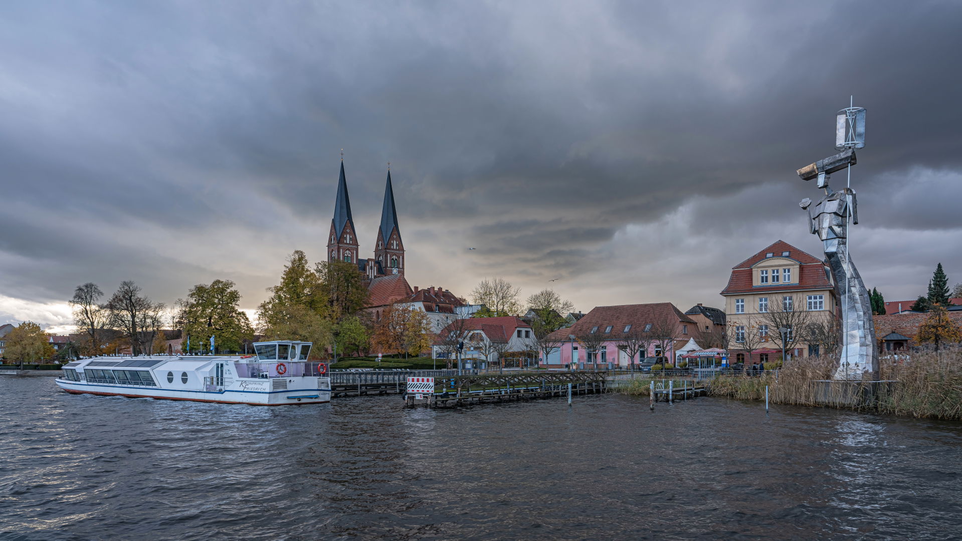 Lake pier in Neuruppin, Brandenburg, Germany