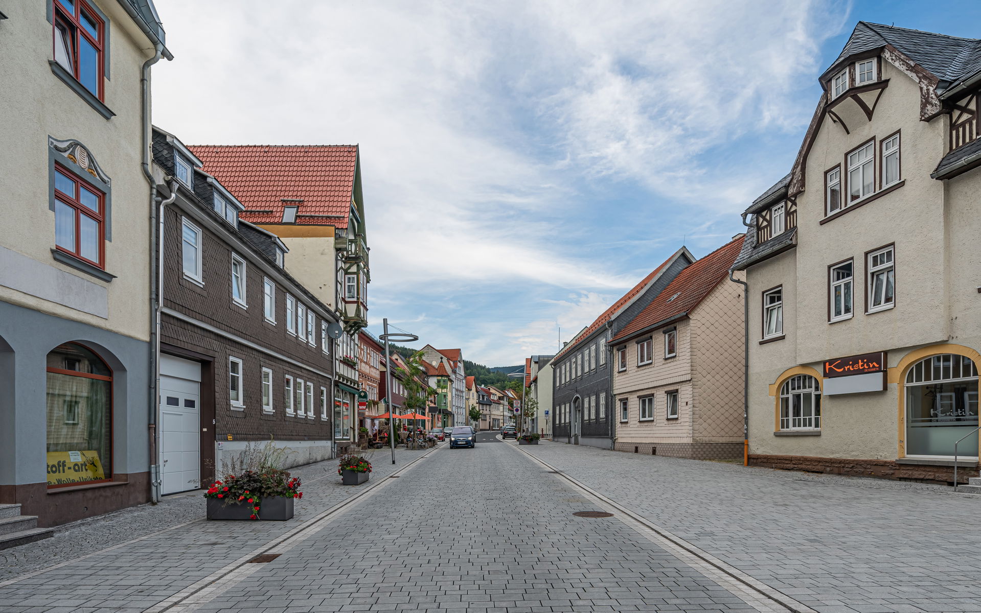 A street in Zella-Mehlis, Thuringia, Germany