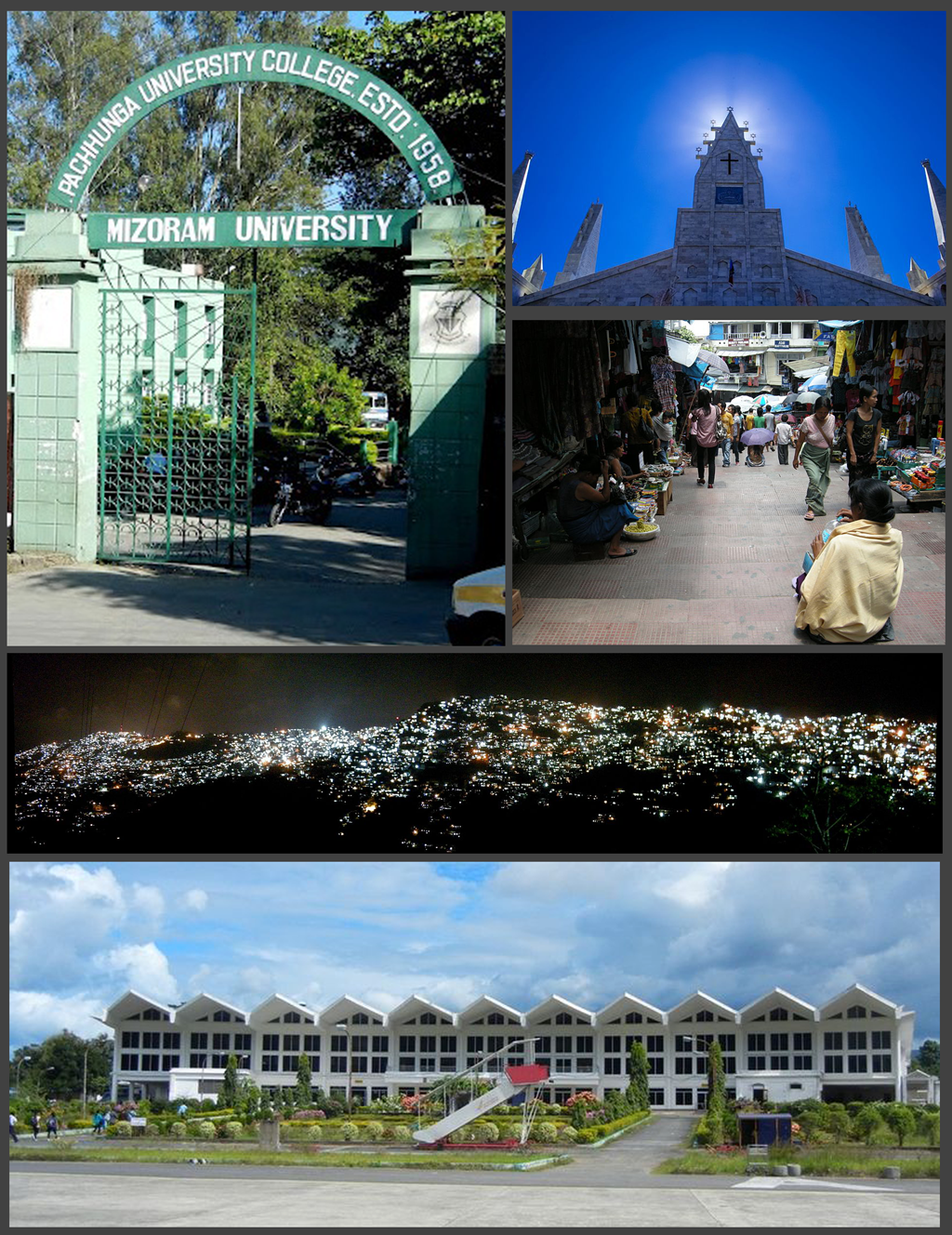 Aizawl Montage with Images from wikimedia commons