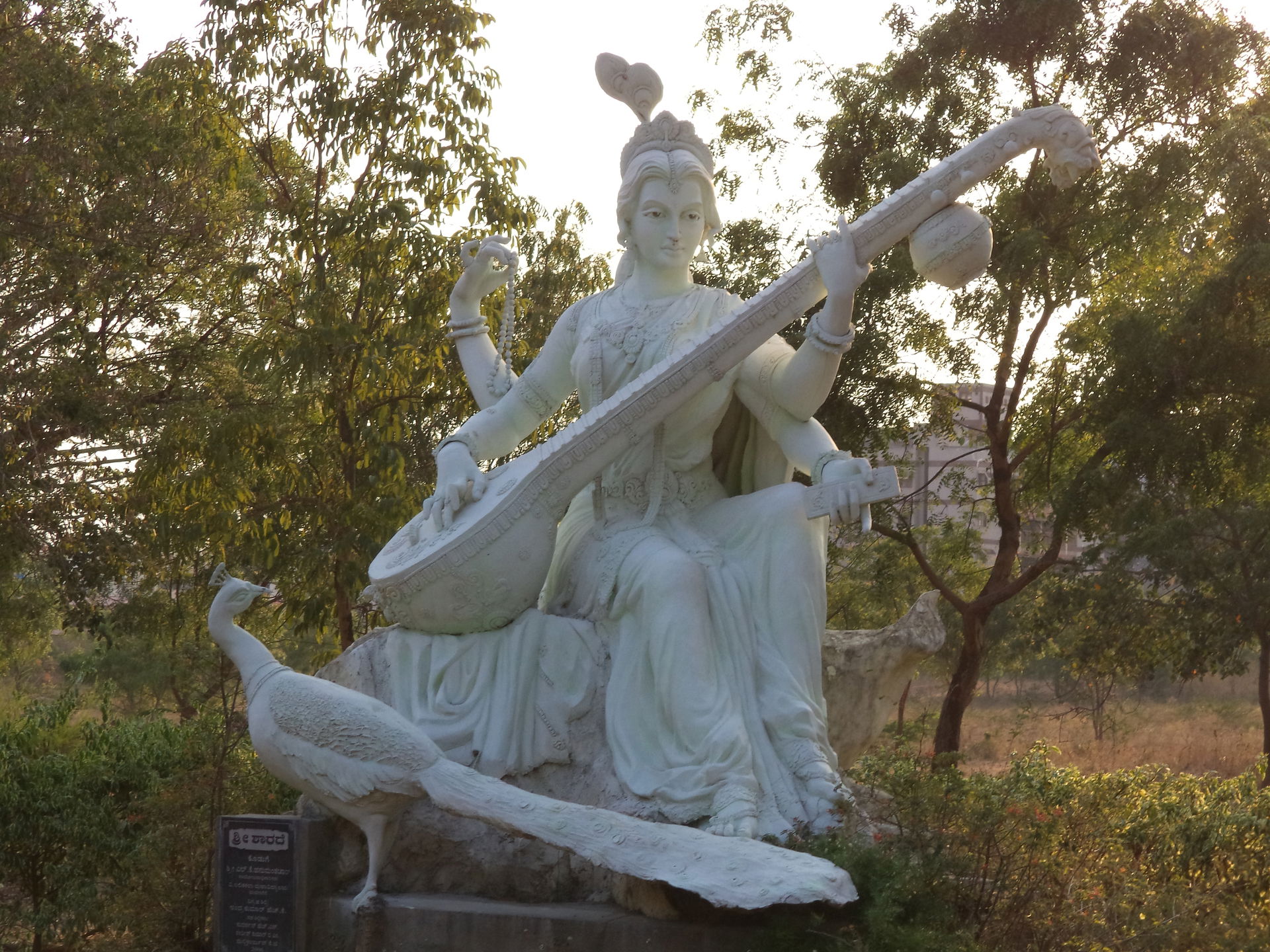 Statue of Goddess Saraswathi at Fine Arts college, Davanagere.
