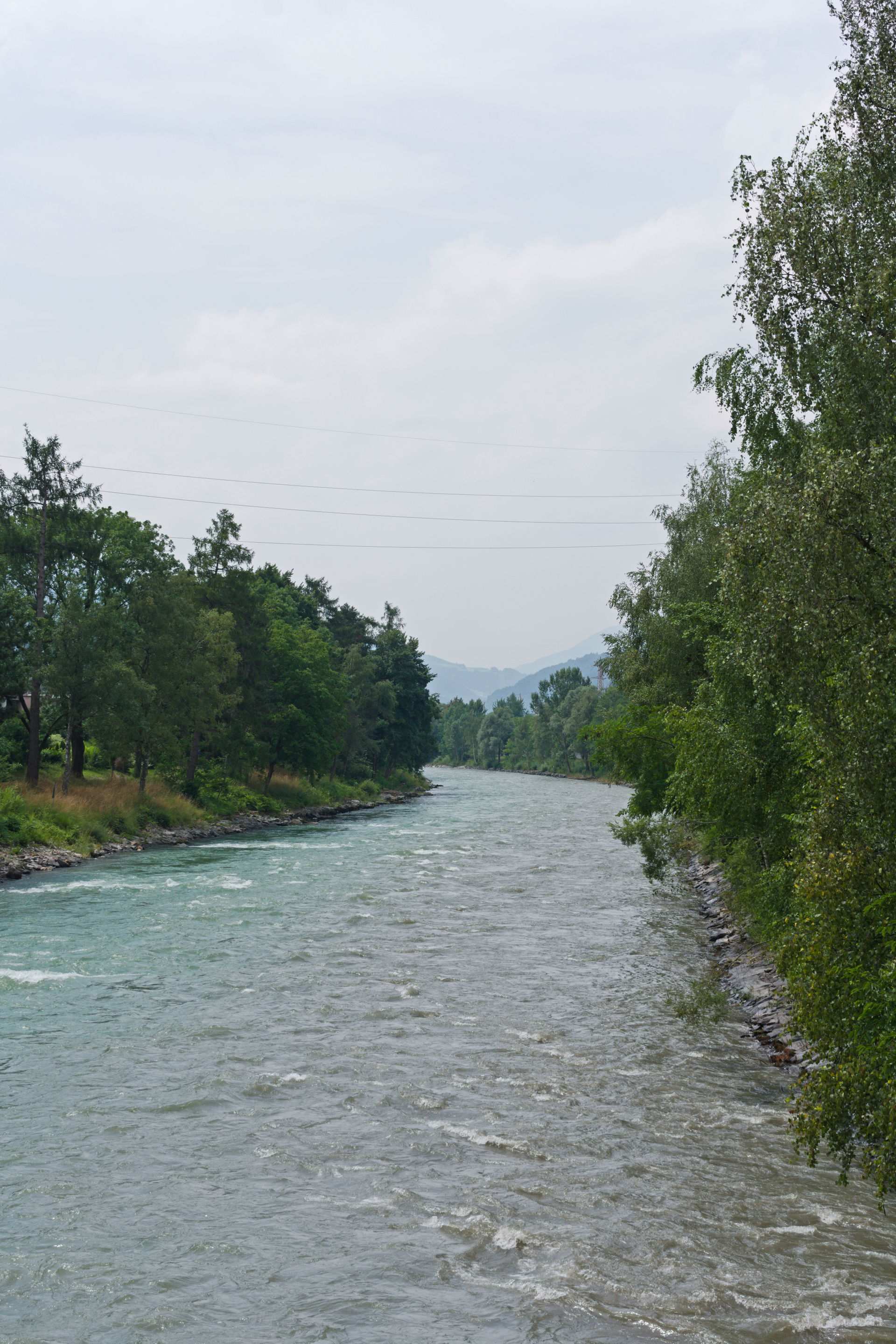 The Eisack from Rechter Eisackdamm (next to the pedestrian brid…