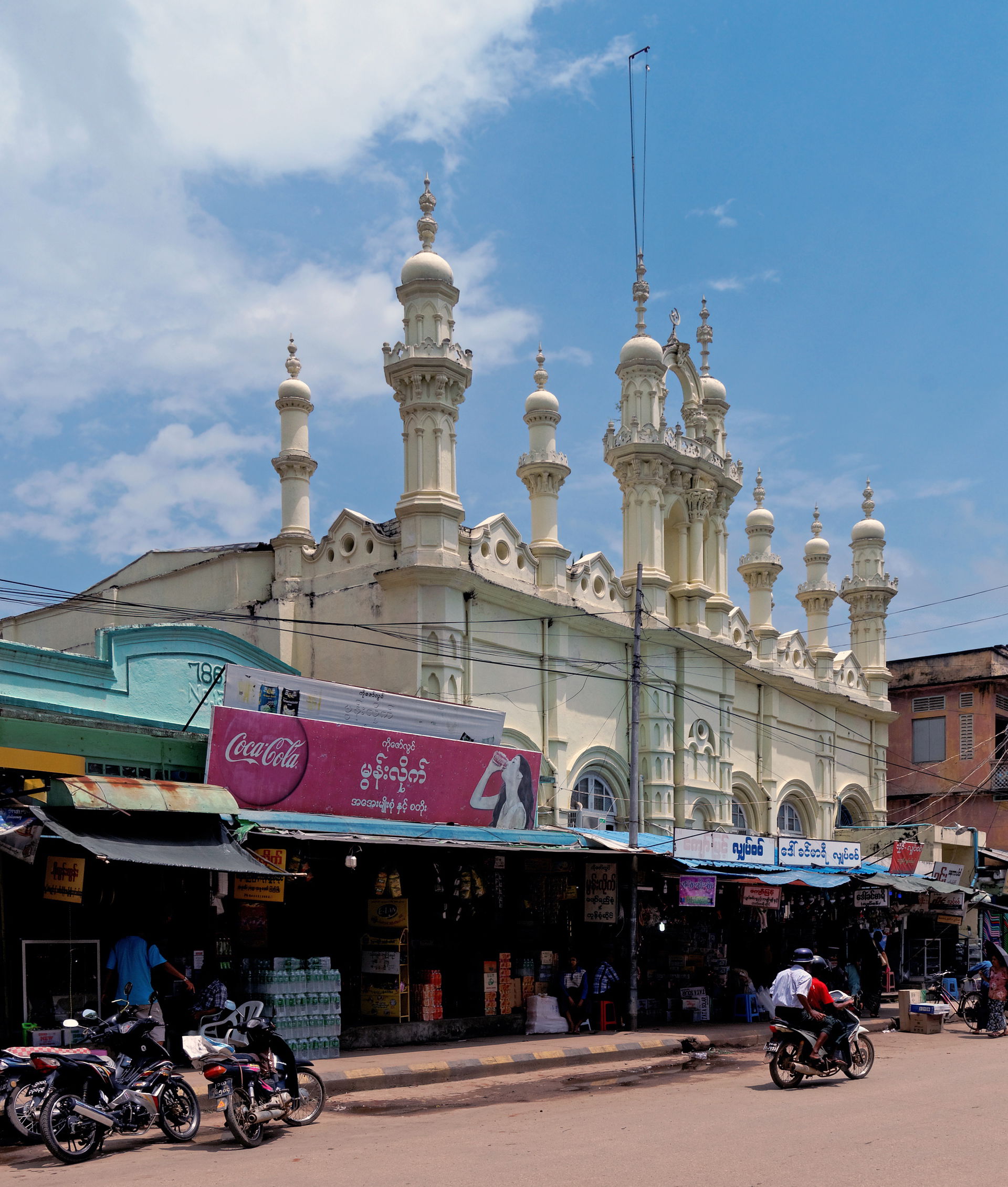 A mosque in the center of Pyay in Myanmar