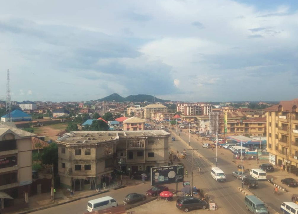 Abakaliki metropolis with Azugwu Hill in background, Abakaliki,…