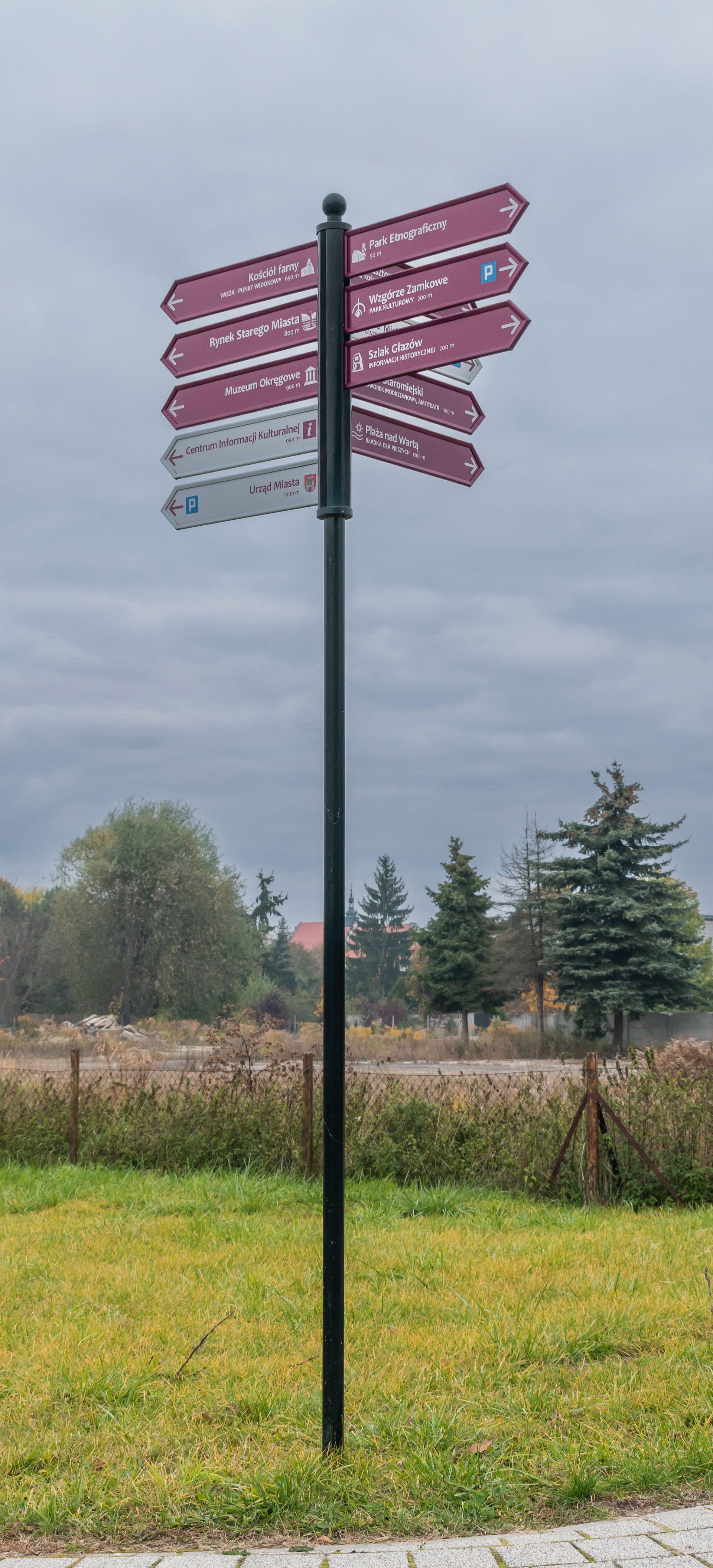 Fingerpost in Sieradz, Łódź Voivodeship, Poland
