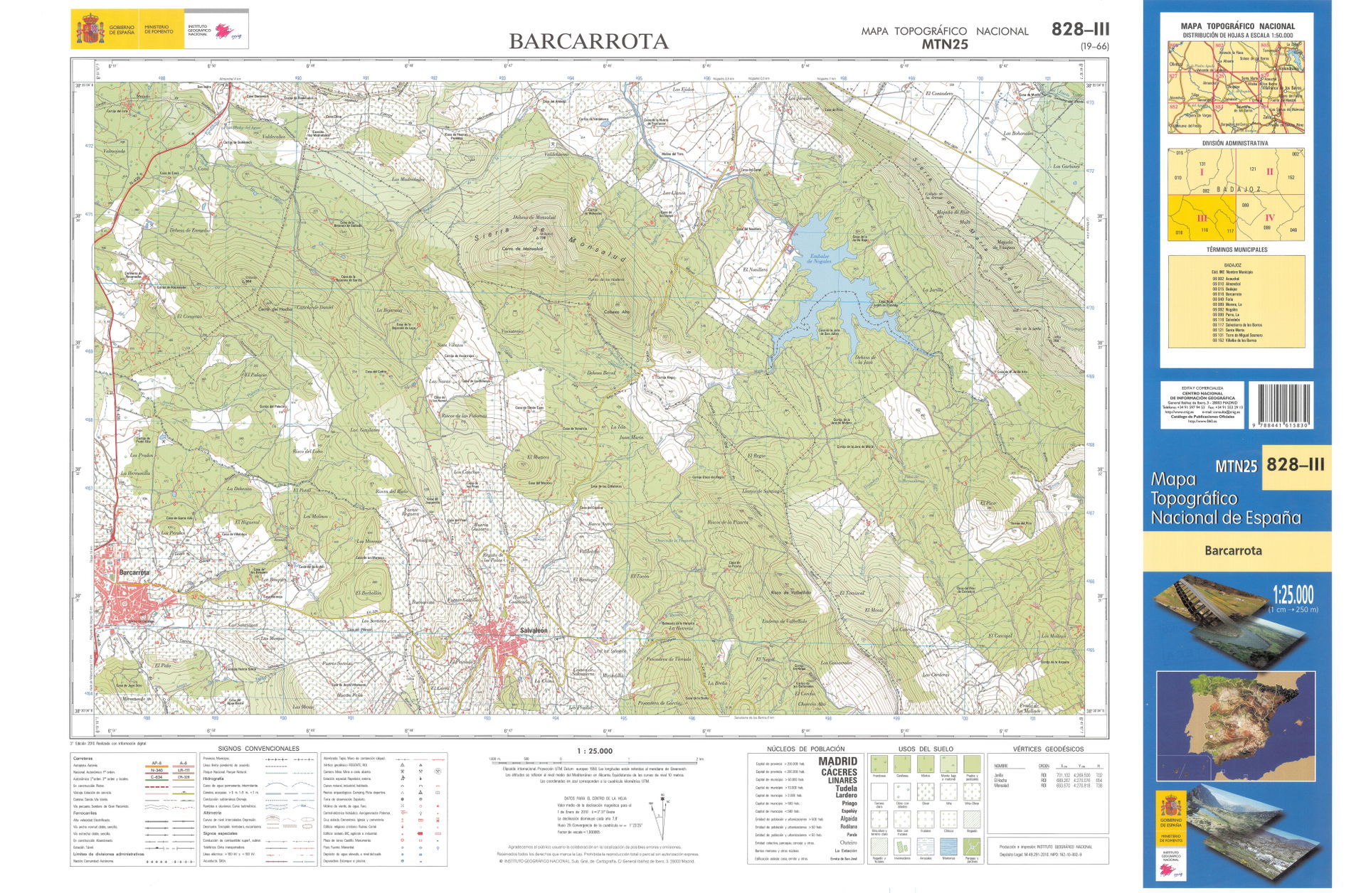Fragment 0828c3 of the National Topographic Map of Spain in 201…