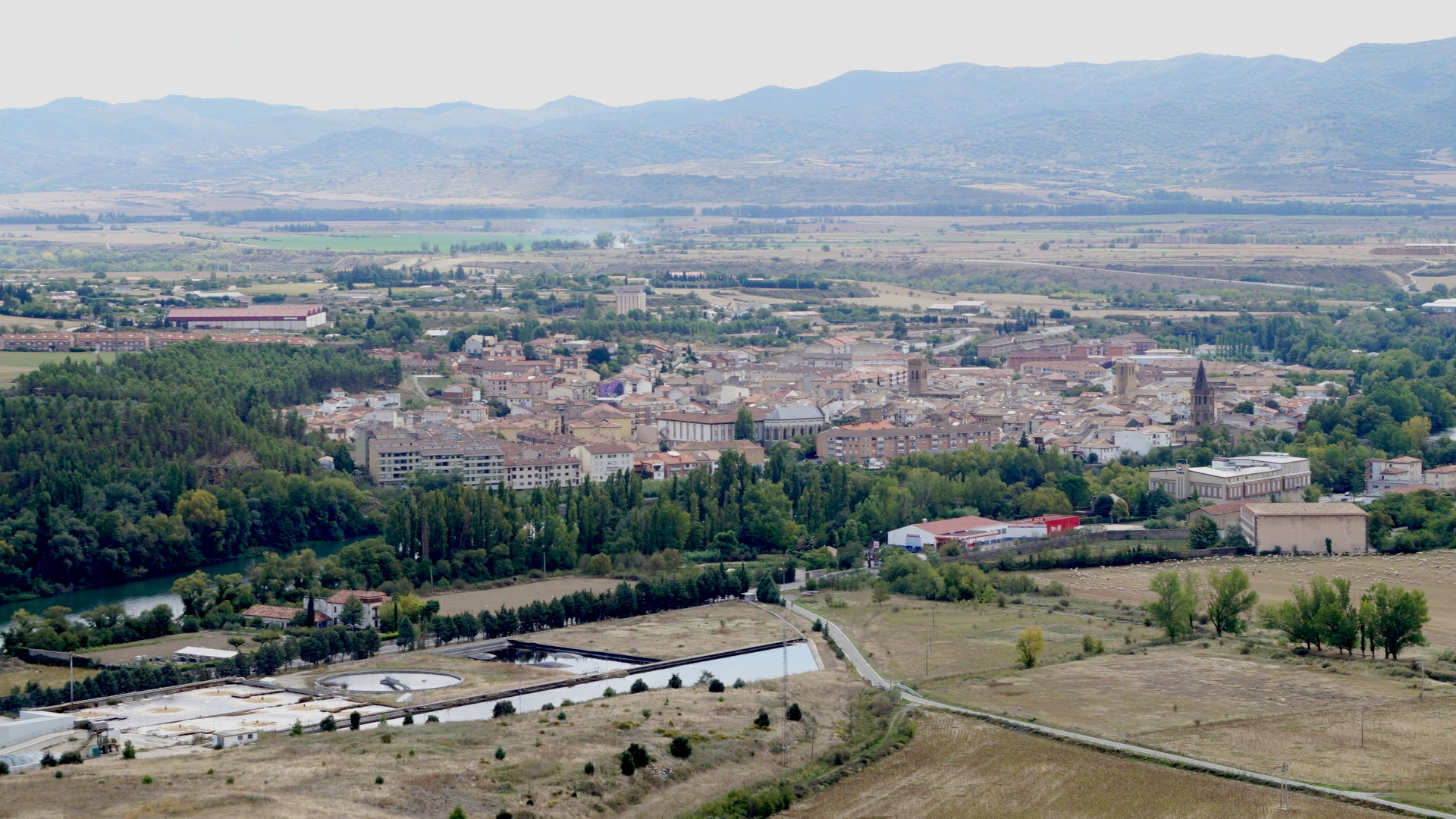 Vista de Sangüesa desde Rocaforte