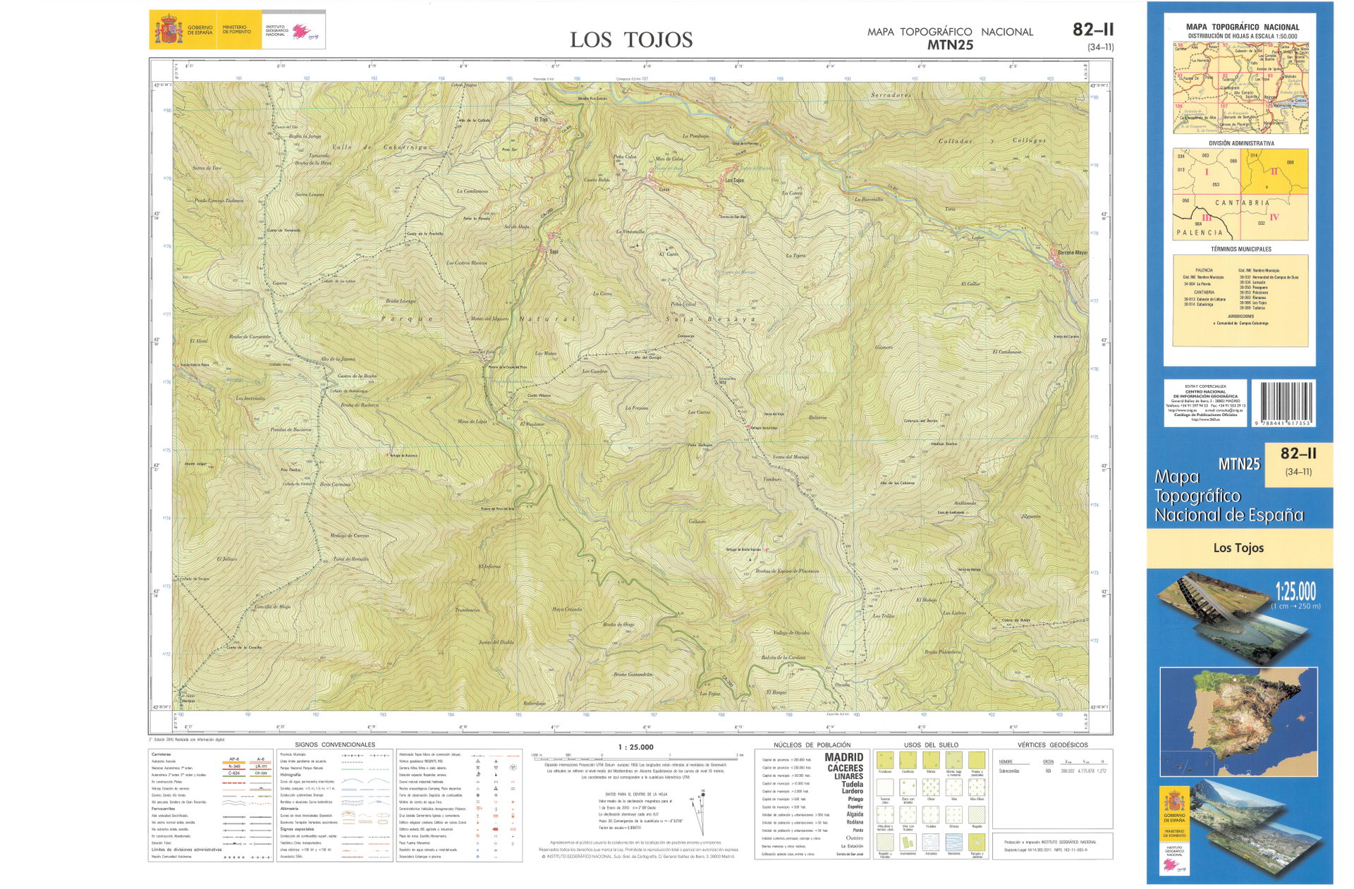 Fragment 0082c2 of the National Topographic Map of Spain in 201…