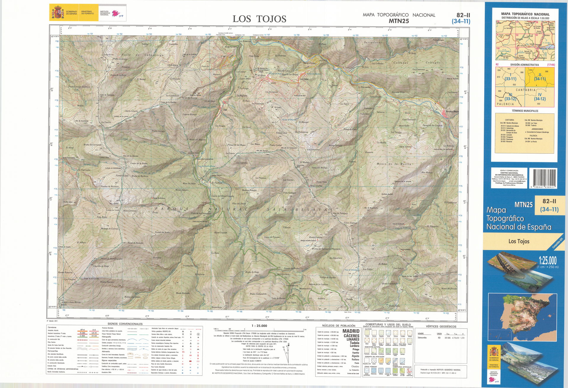 Fragment 0082c2 of the National Topographic Map of Spain in 201…