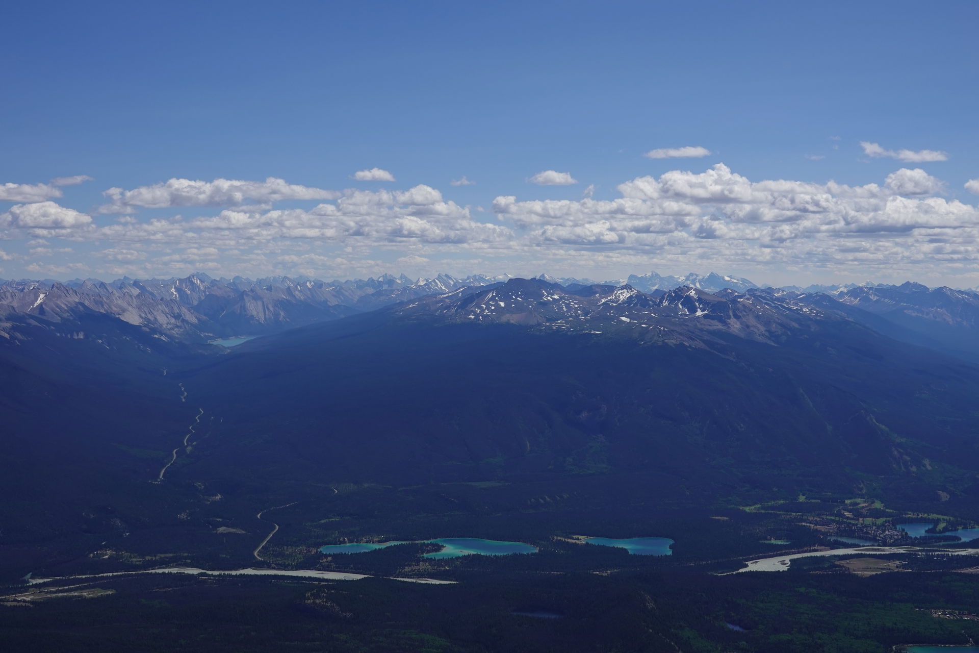 View of Jasper from the Pyramid Mountain Summit. 10 days before…