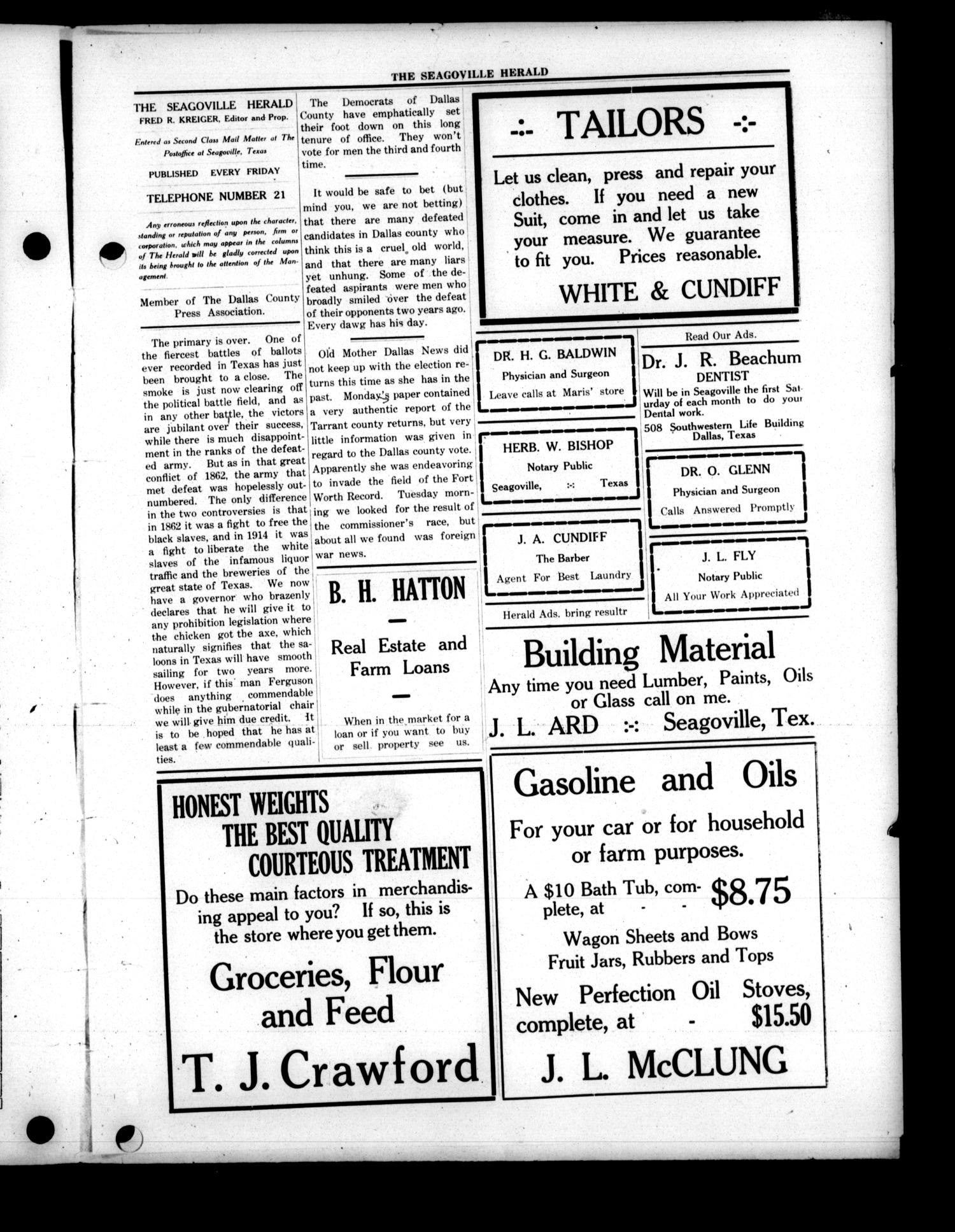 Weekly newspaper from Seagoville, Texas that includes local, st…