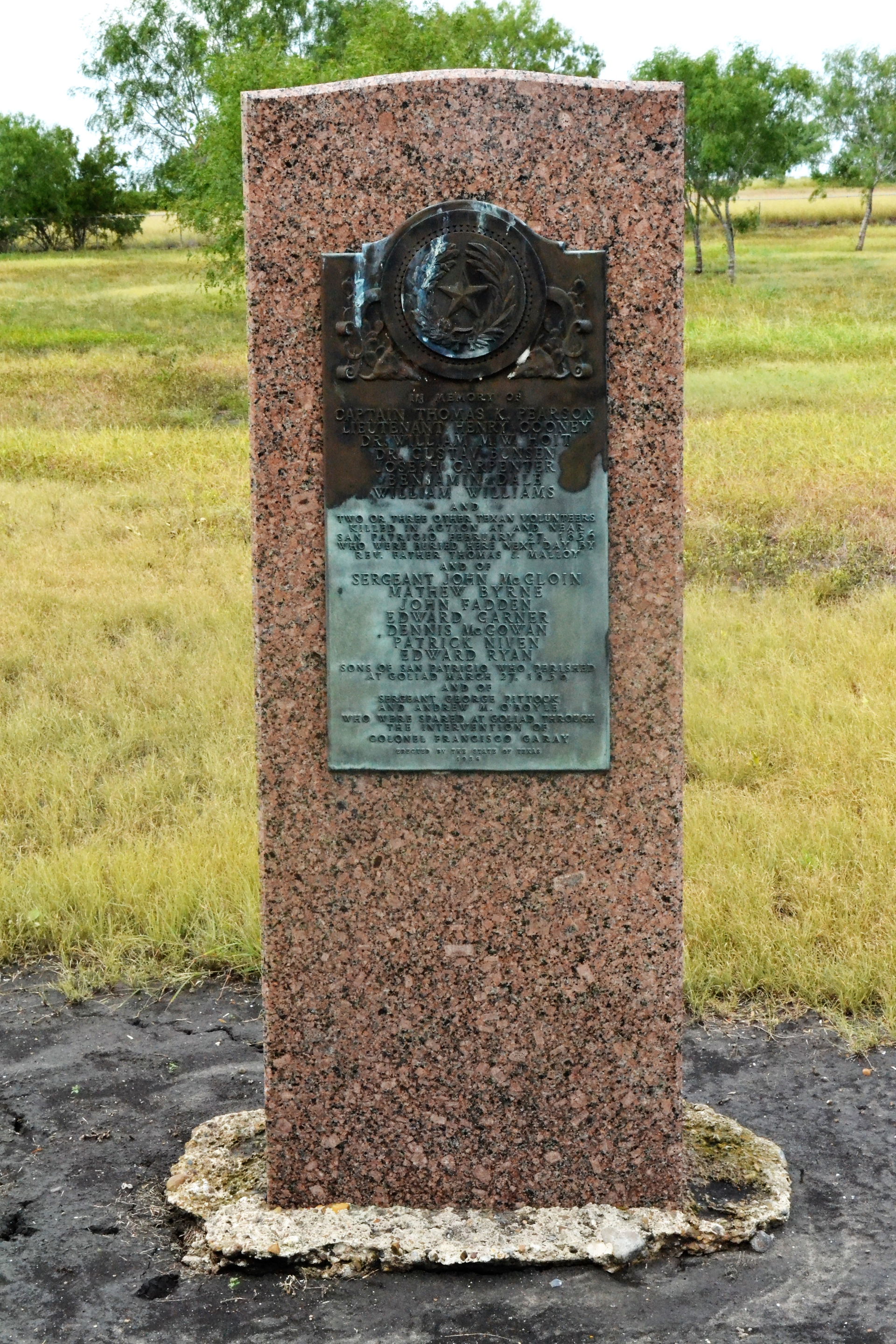 The Sons of San Patricio Monument in the old San Patricio Cemet…