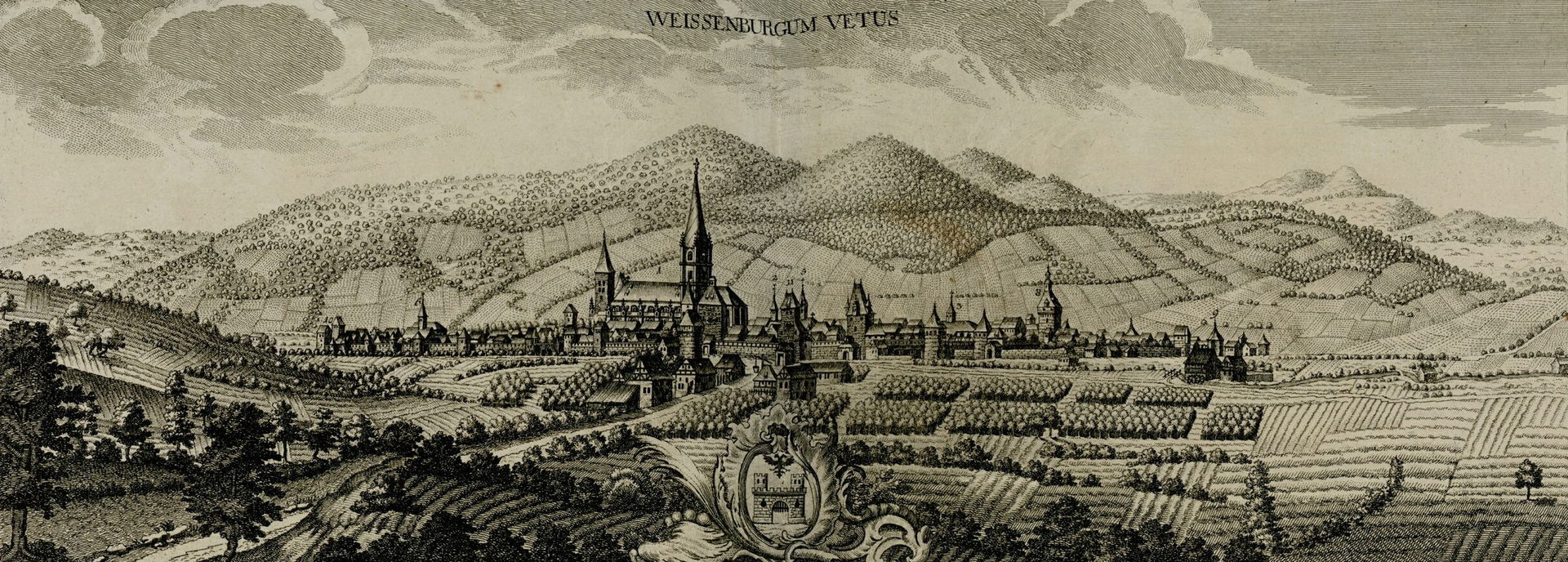 Ancienne vue de Wissembourg (Weiffenburgum vetus) gravée dans J…