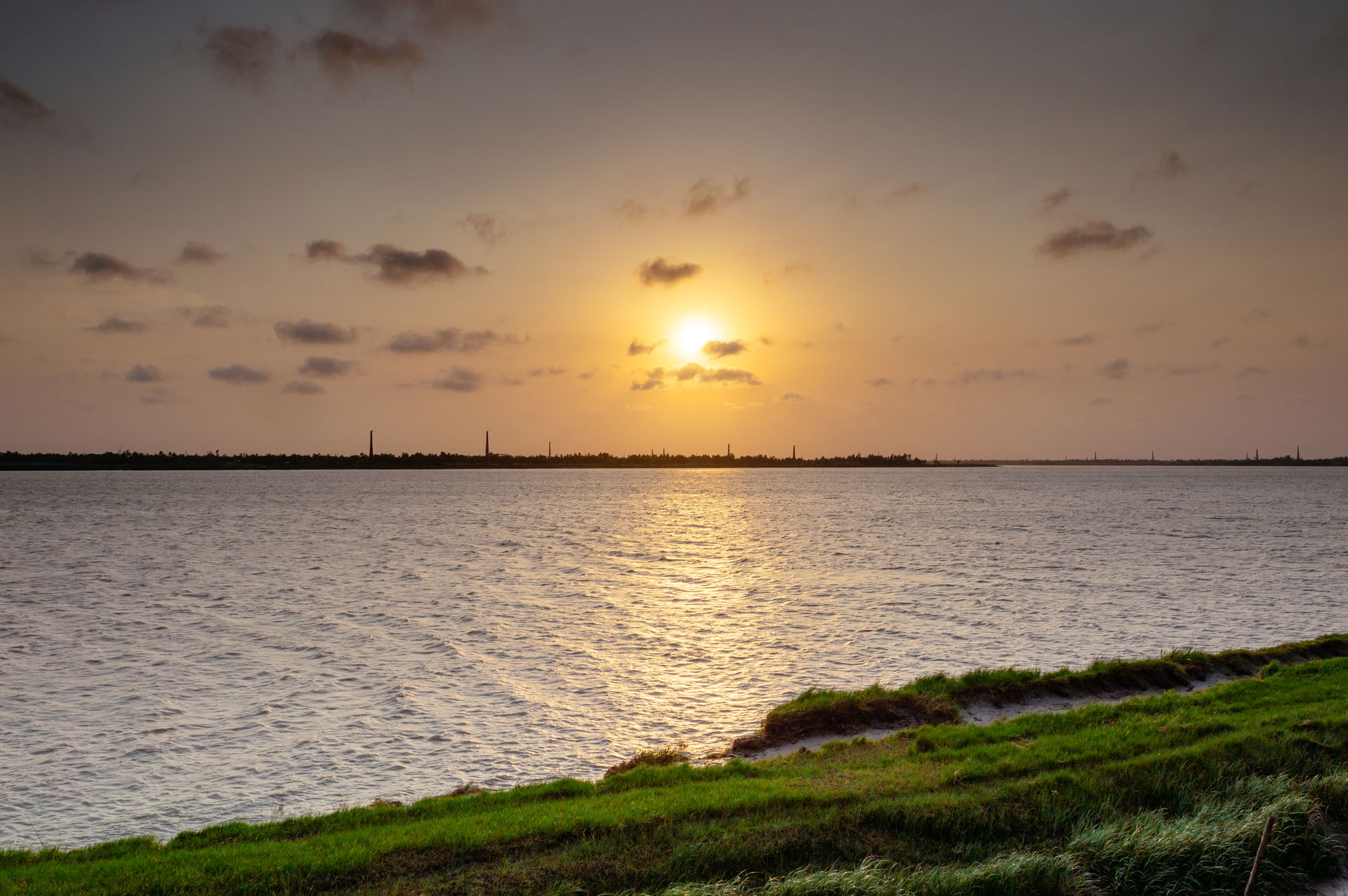 Sunset on the Banks of Haldi River, India