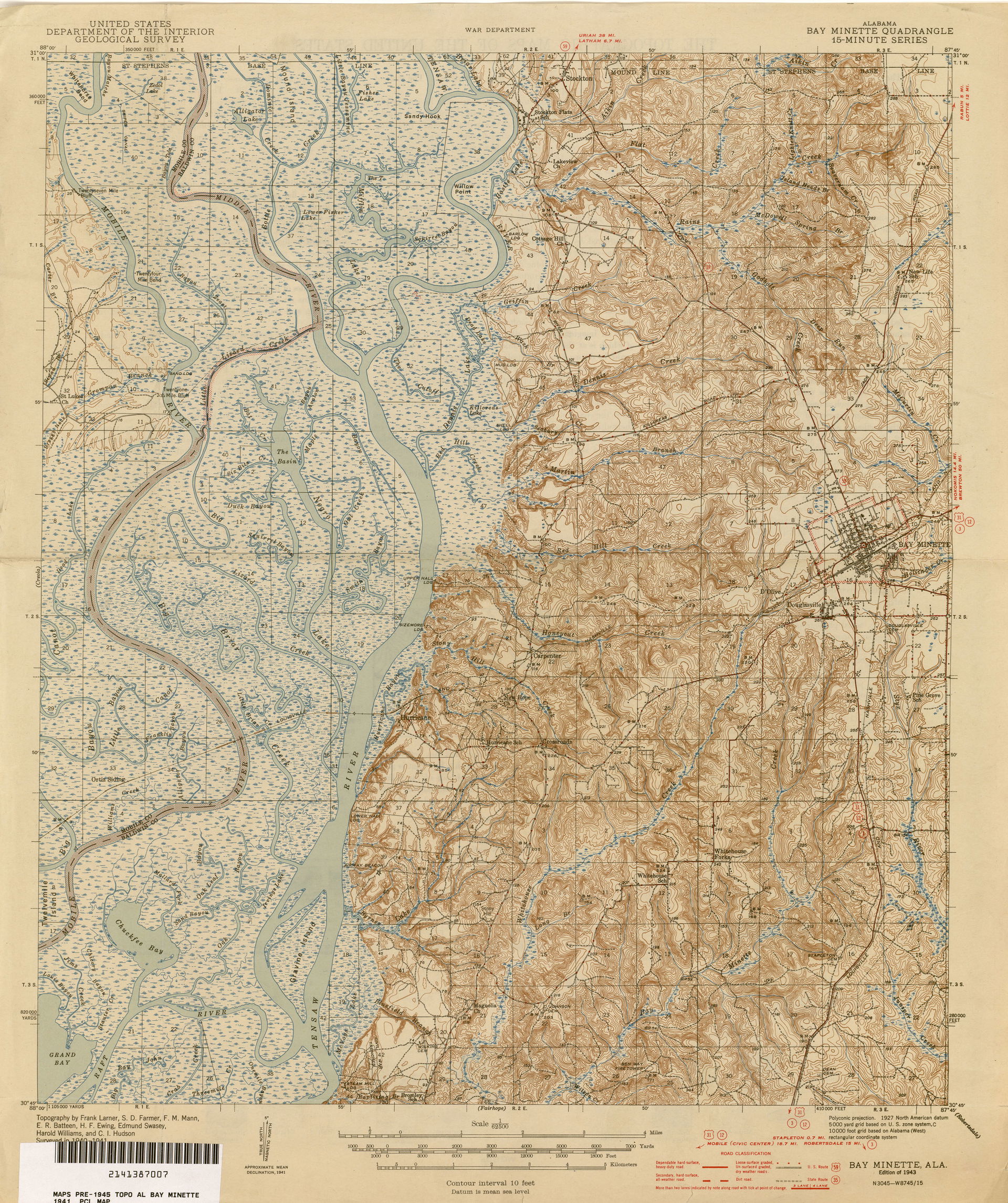 Bay Minette 1:62,500 1941 (3.3MB) - Alabama Topographic Maps