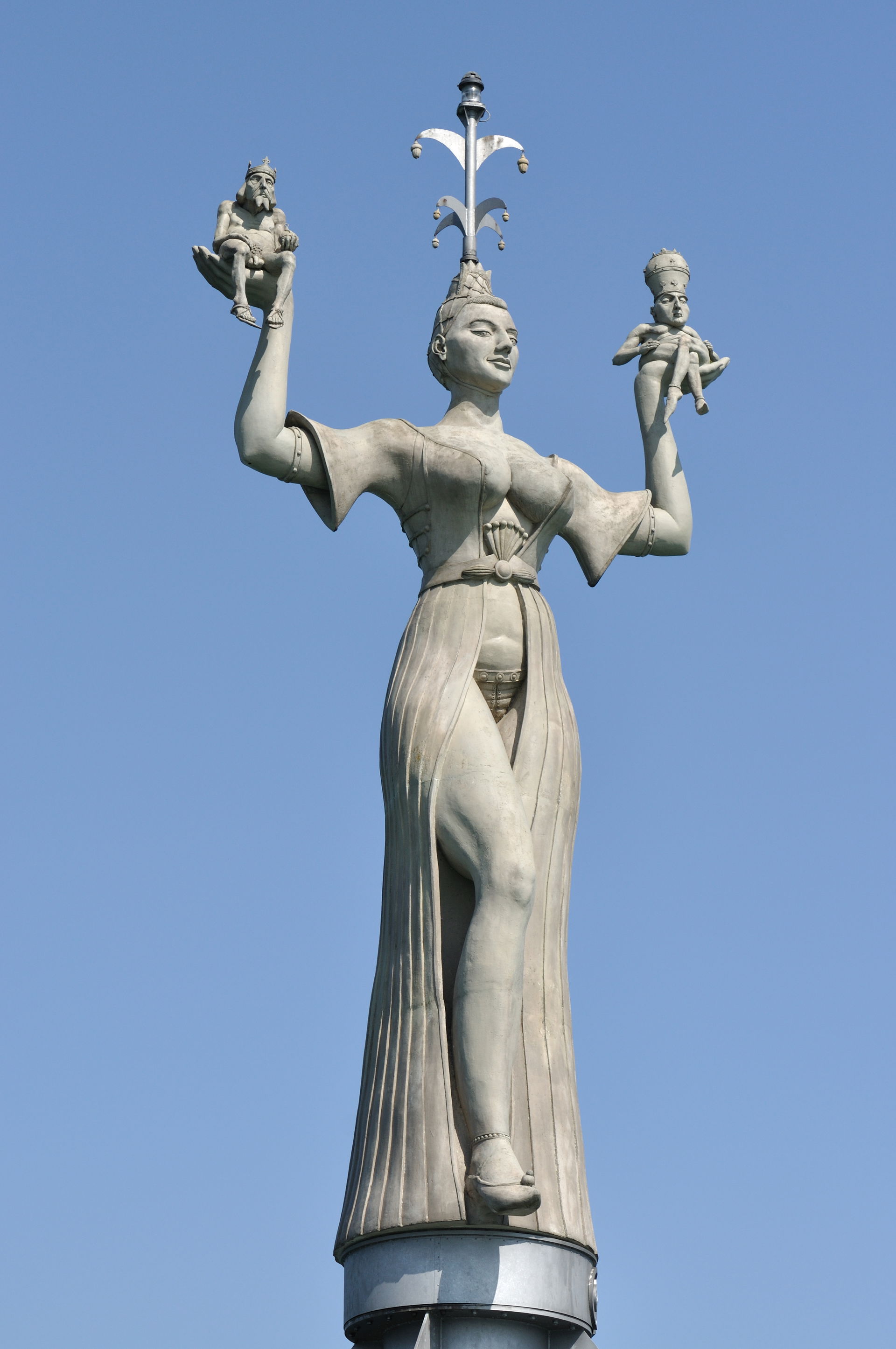 Rotating statue of Imperia in the harbour of Constance, created…