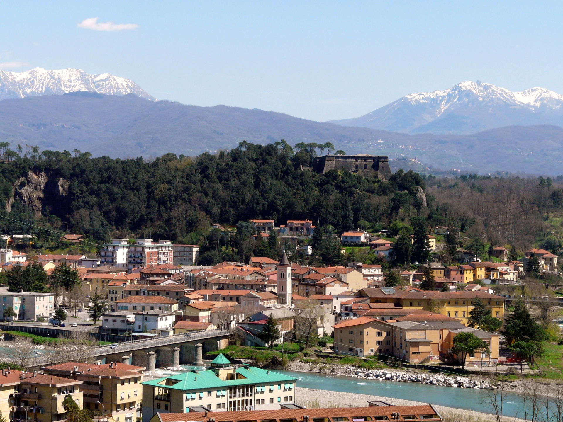 Panorama da Podenzana di Aulla, Toscana, Italia