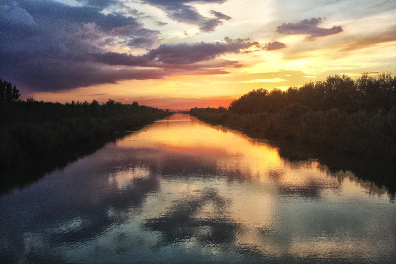 Valli di Reggiolo e Novellara - Tramonto sul Cavo Fiuma