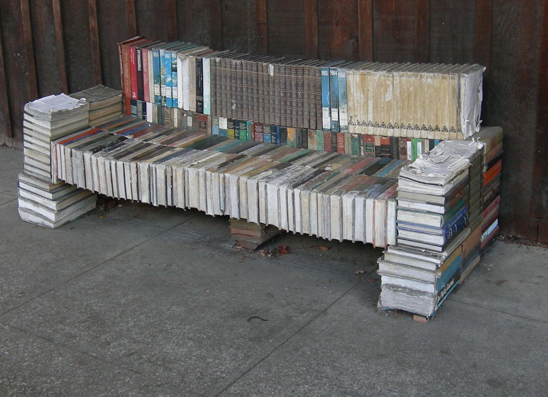 Bench made out of books in front of Duvall Books, Duvall, Washi…