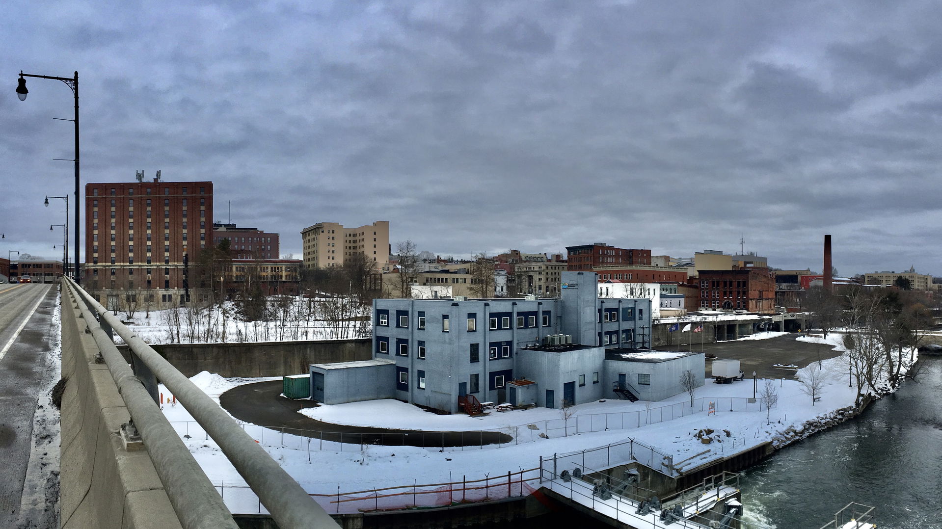 A view from the Washington Street bridge looking northward and …