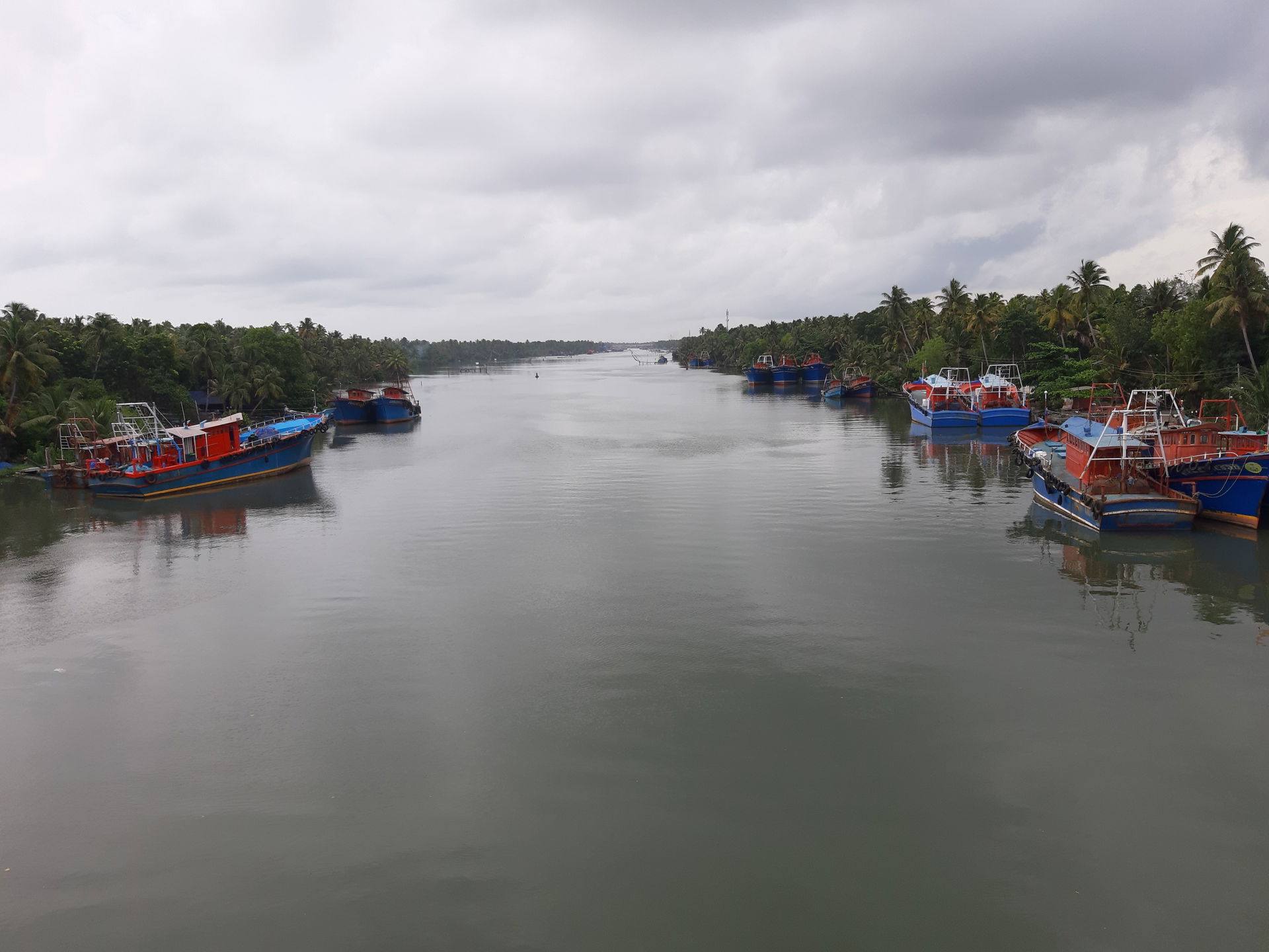 A typical evening in Amritapuri consisting of cloudy skies and …