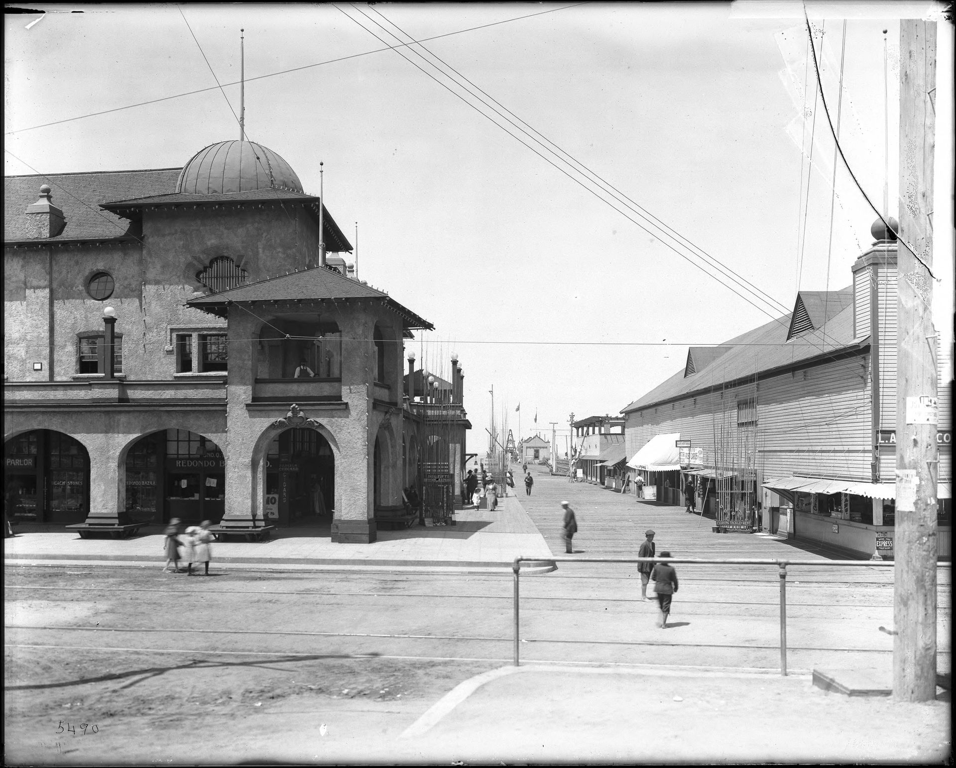 View of the pier and pavillion at Redondo Beach, ca.1910-1915
P…