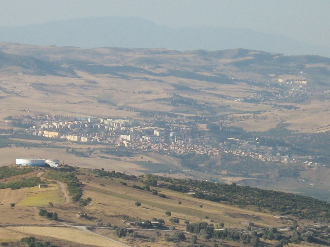 Guelma seem from Ben Djerrah, with the water tower of Ben Djerr…