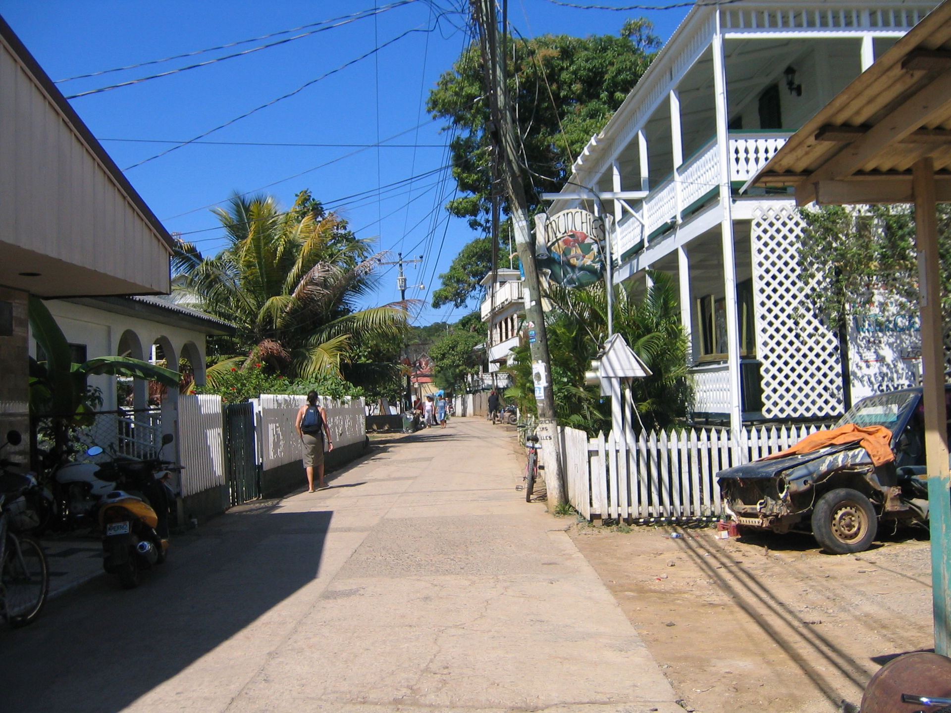 Typical Road near the Munchies Restaurant, a historic building