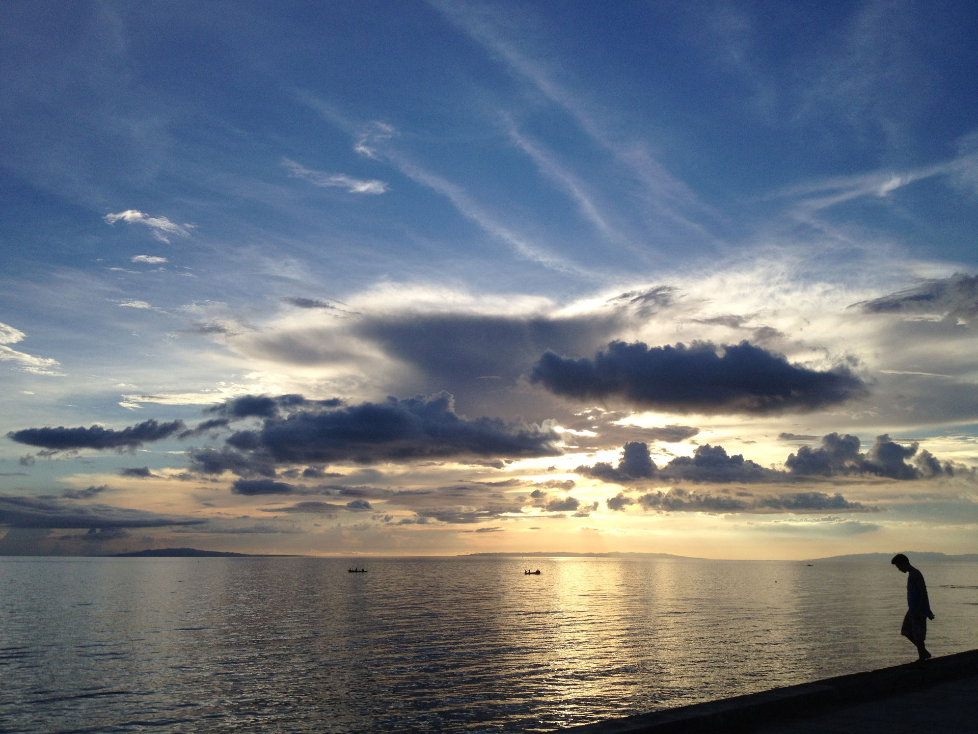 sunset in the baywalk Baybay, Leyte