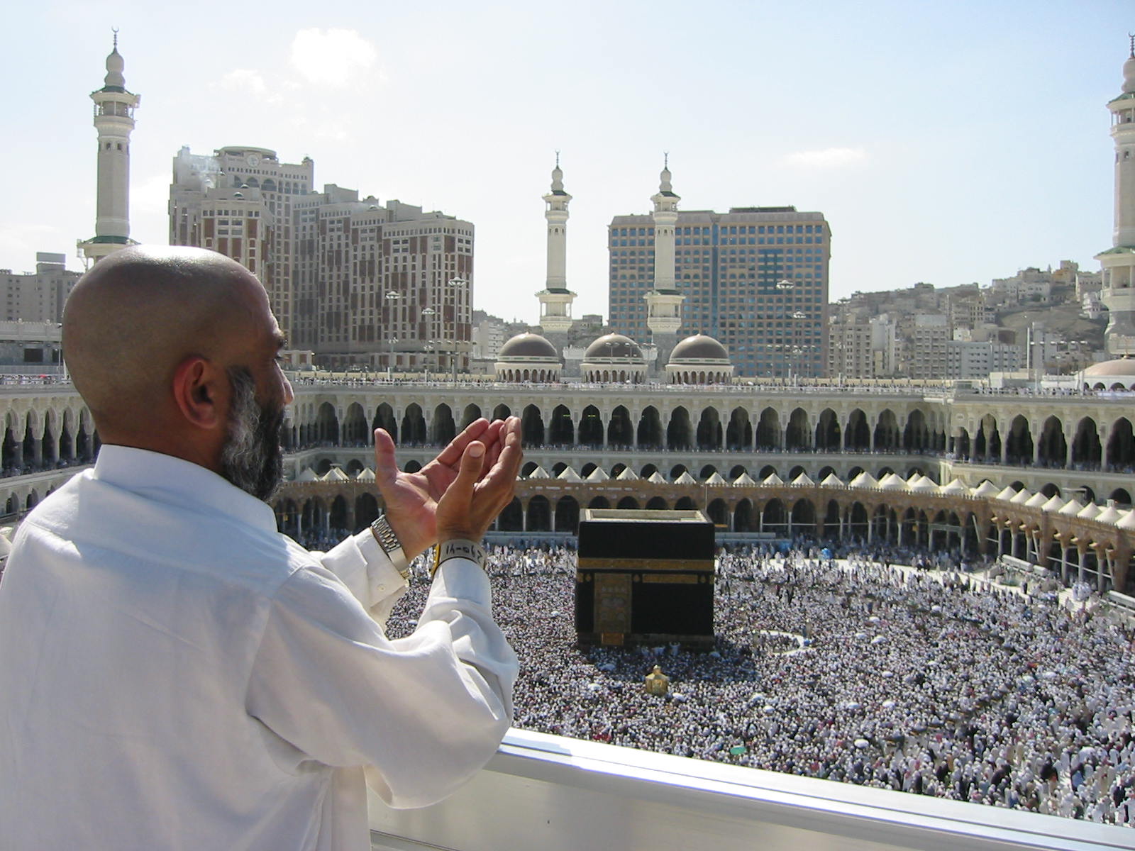 Supplicating Pilgrim at Masjid Al Haram. Mecca, Saudi Arabia.