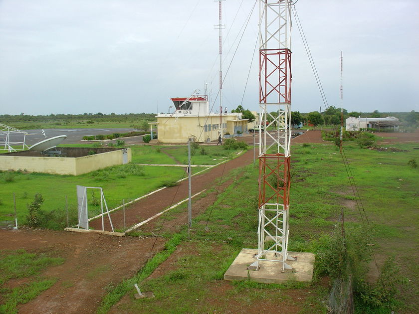 Tambacounda Senegal, View of the airport terminal, telecommunic…