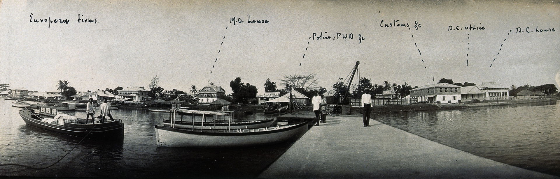 Port in Bonthe, Sierre Leone. Photograph, c. 1911.
Iconographi…