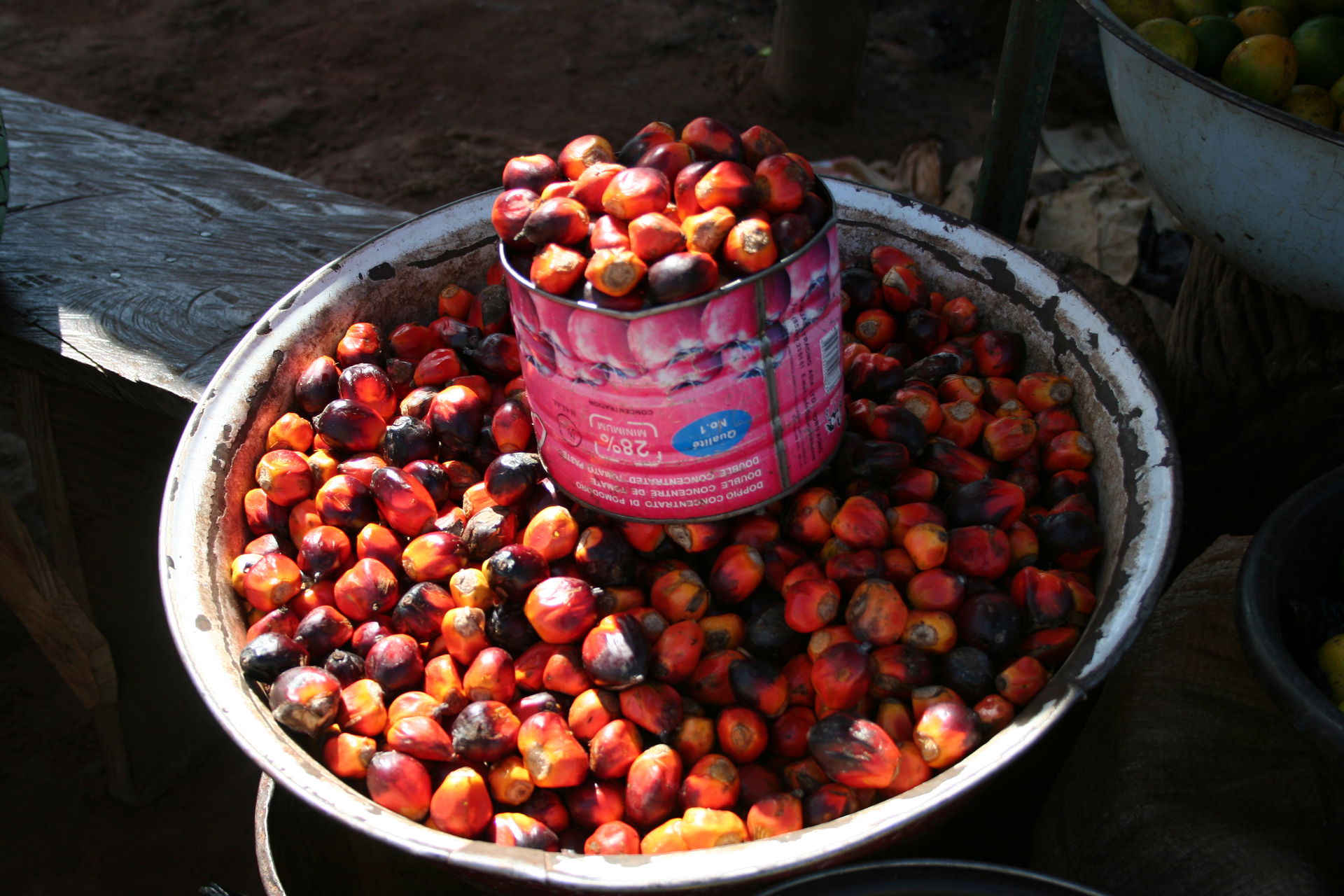 Fruits of Elaeis guineensis, market of Orodara, Burkina Faso