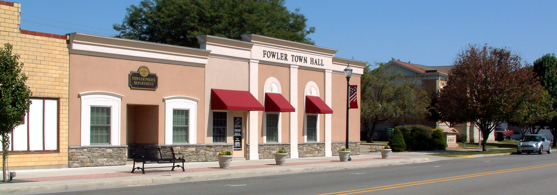 A photo taken on Fifth Street in Fowler, Indiana, looking north…