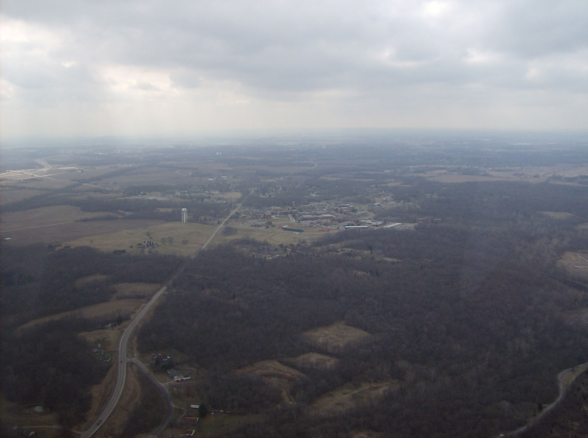 Aerial view of Wilberforce, a community in central Greene Count…