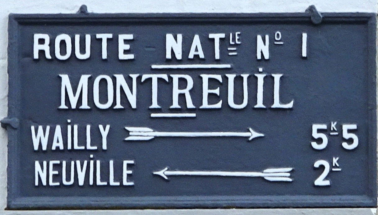 Montreuil-sur-Mer, plaque de cocher, 7, Porte de France.