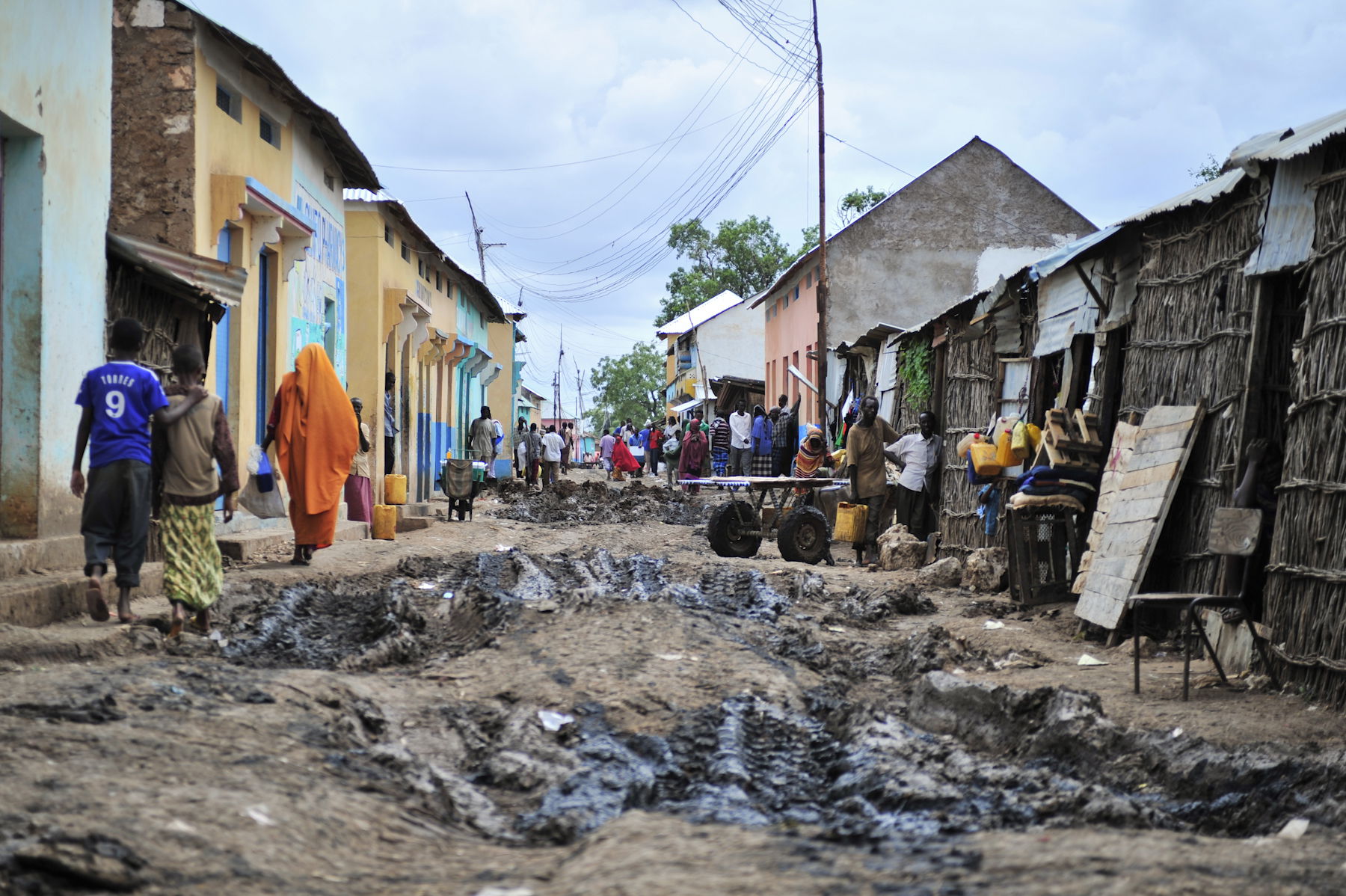 Residents in the town of Wanla Weyn resume their daily life jus…